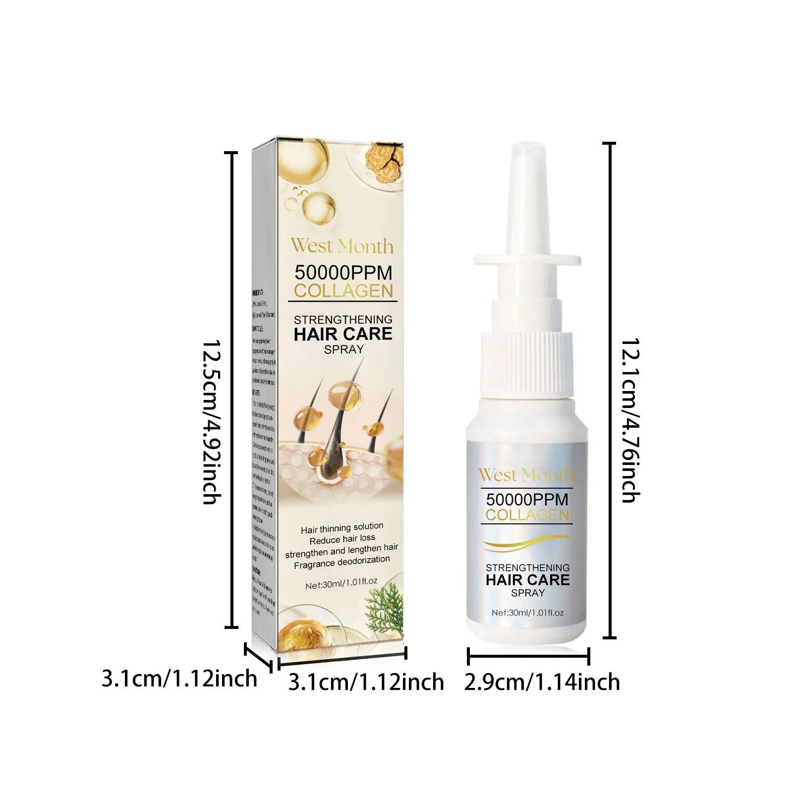 Hair Smoothing Essence Spray - Moisturizing & Strengthening - West&Month 1 hair smoothing spray moisturize strengthen prevent loss West Month 391 6115