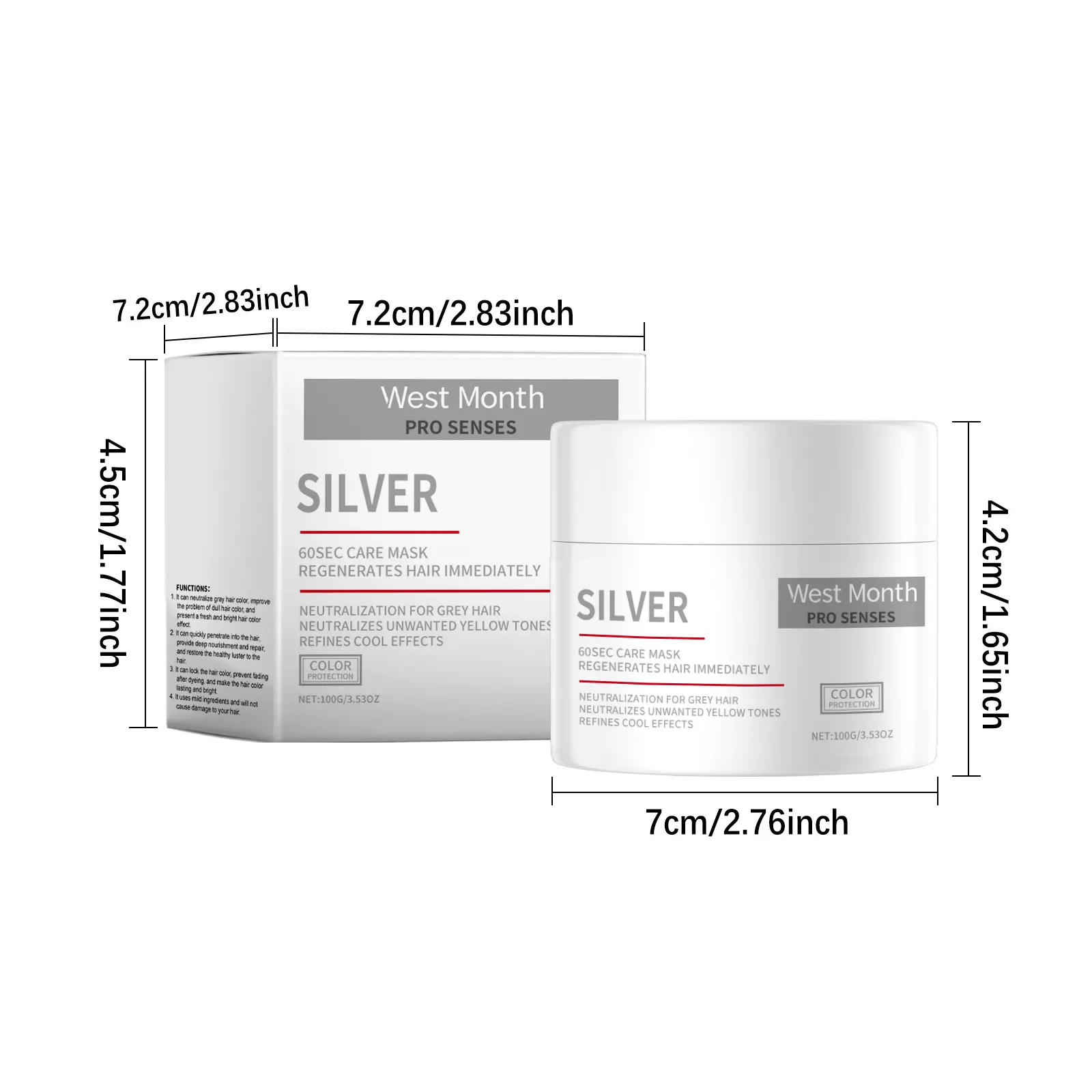 Dry Frizzy Hair Mask - 60s Smoothing & Moisturizing Treatment - West&Month 1 hair treatment mask repair dry frizz moisturize West Month 646 9354