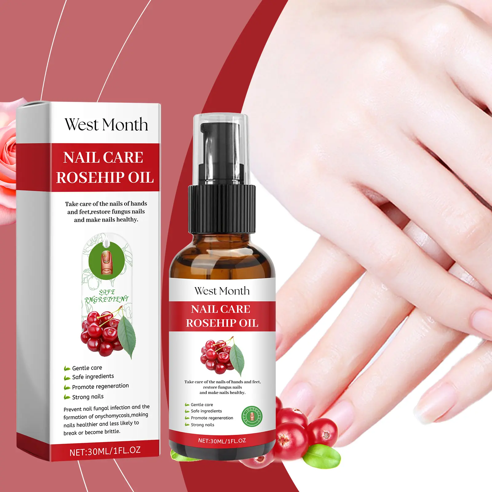 Nail Care Solution Nourishing Moisturizer for Hand & Foot - West 2 hand foot nail care solution nourish repair West Month 095 2308
