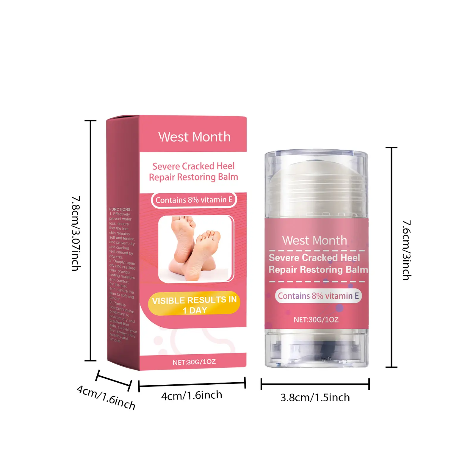 Heel Repair Stick for Soft Smooth Feet - West&Month 1 heel repair stick foot moisturize soft smooth West Month 538 8209