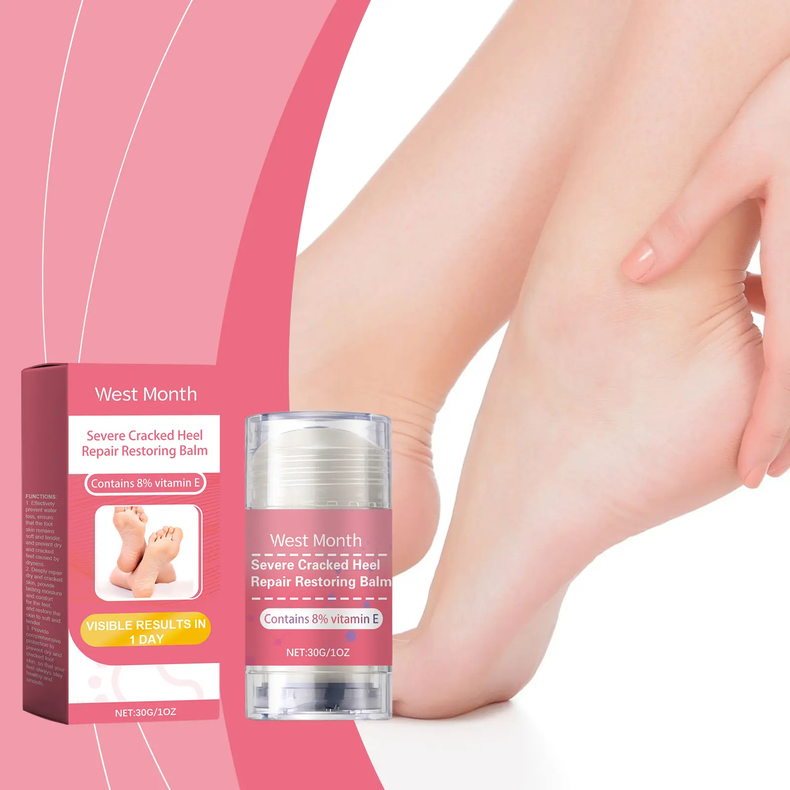 Heel Repair Stick for Soft Smooth Feet - West&Month 2 heel repair stick foot moisturize soft smooth West Month 538 8210