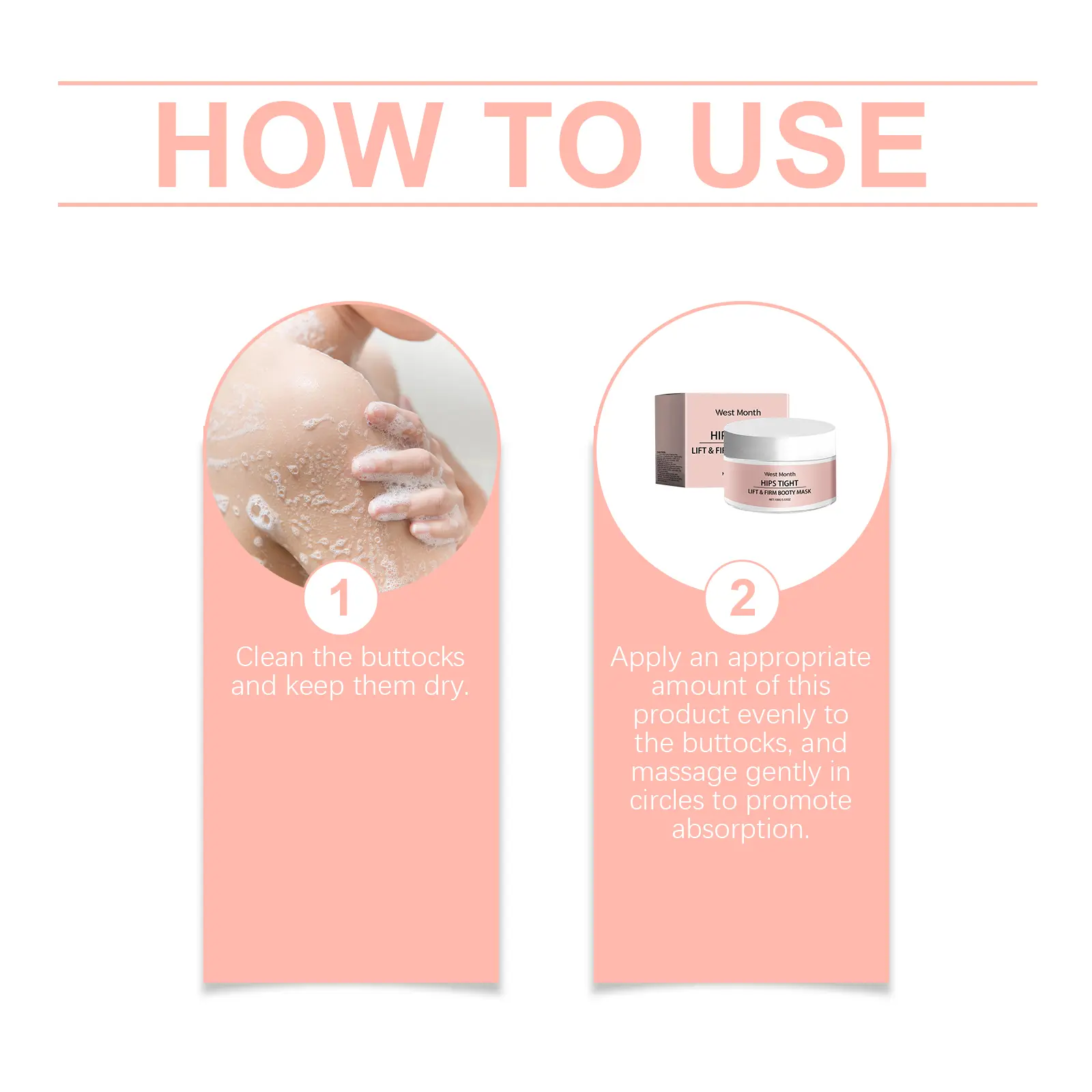 Firming Hip & Buttock Moisturizer with Collagen | West&Month 4 hip moisturizer firming hydrating lift West Month 128 2711