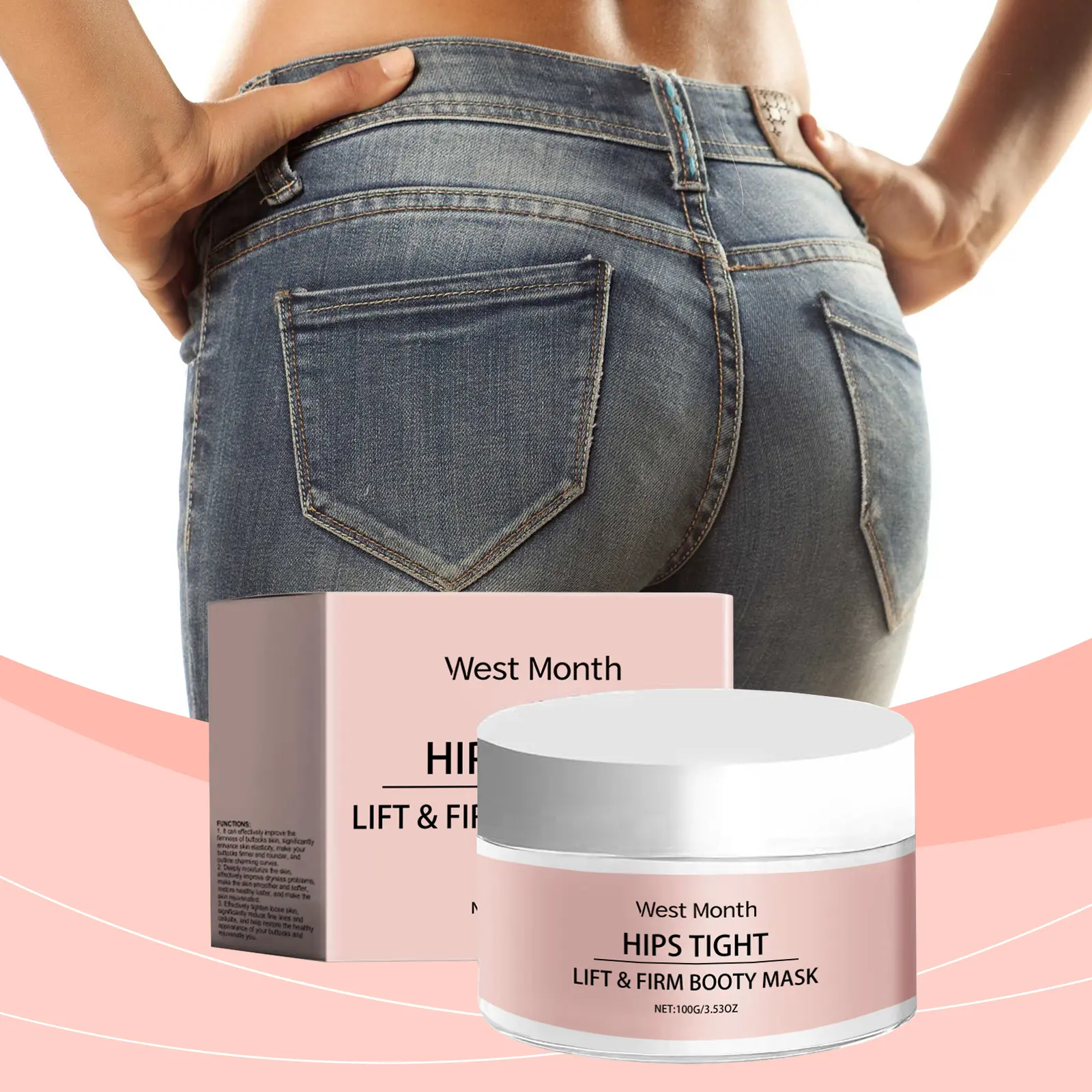 Firming Hip & Buttock Moisturizer with Collagen | West&Month 2 hip moisturizer firming hydrating lift West Month 128 2713