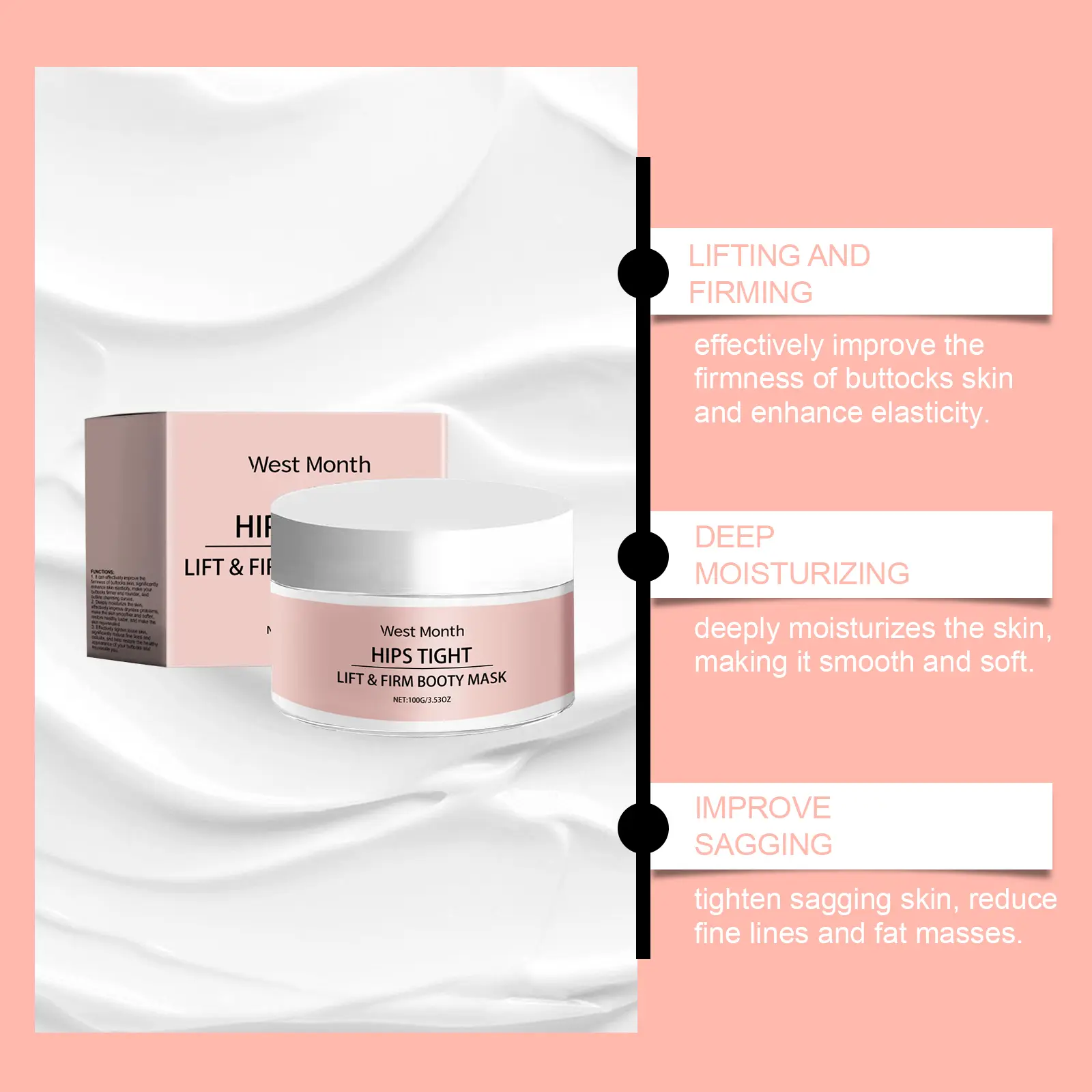 Firming Hip & Buttock Moisturizer with Collagen | West&Month 5 hip moisturizer firming hydrating lift West Month 128 2714