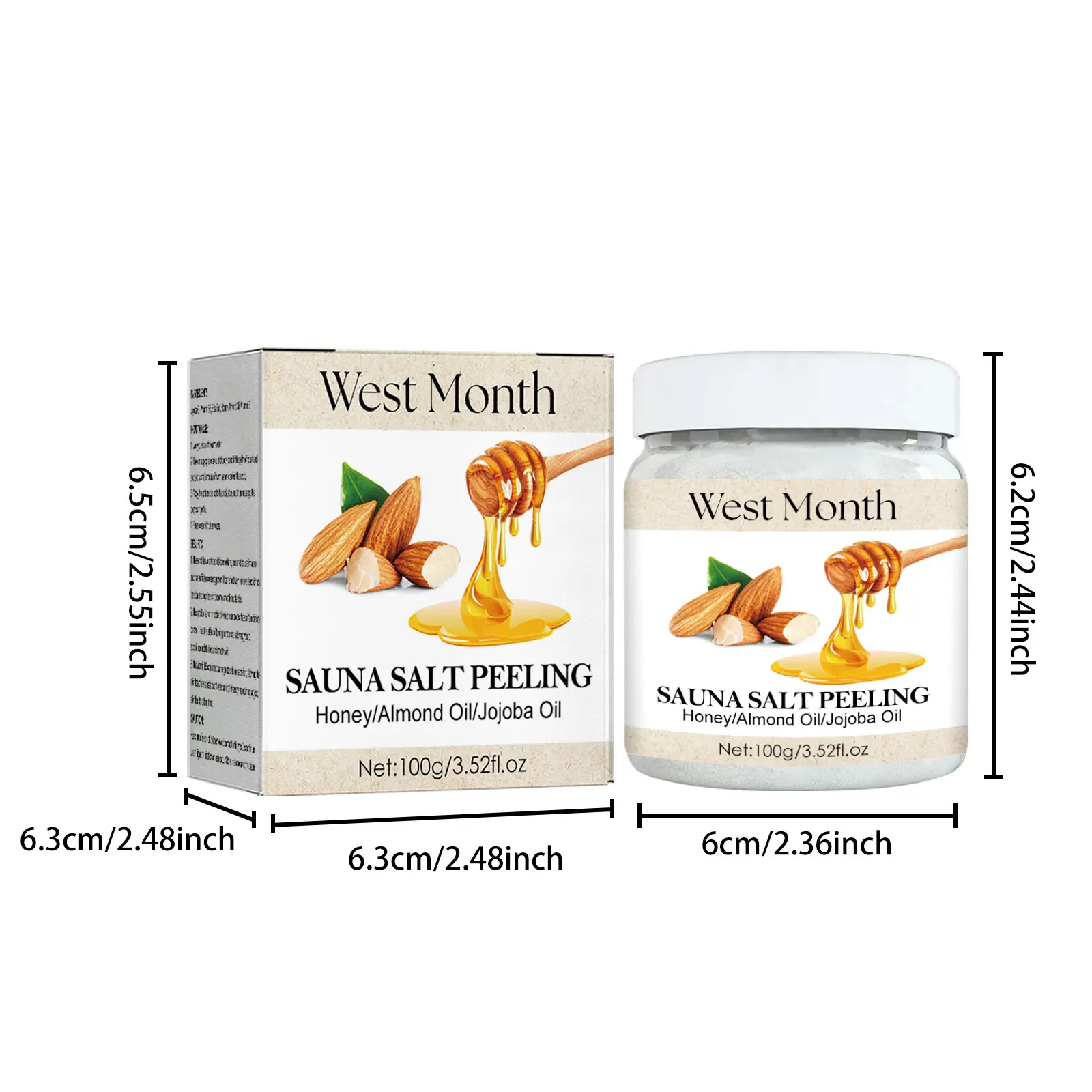 Honey Almond Body Scrub for Chicken Skin & KP - West&Month 1 honey almond bath salt scrub clean horny West Month 228 3973