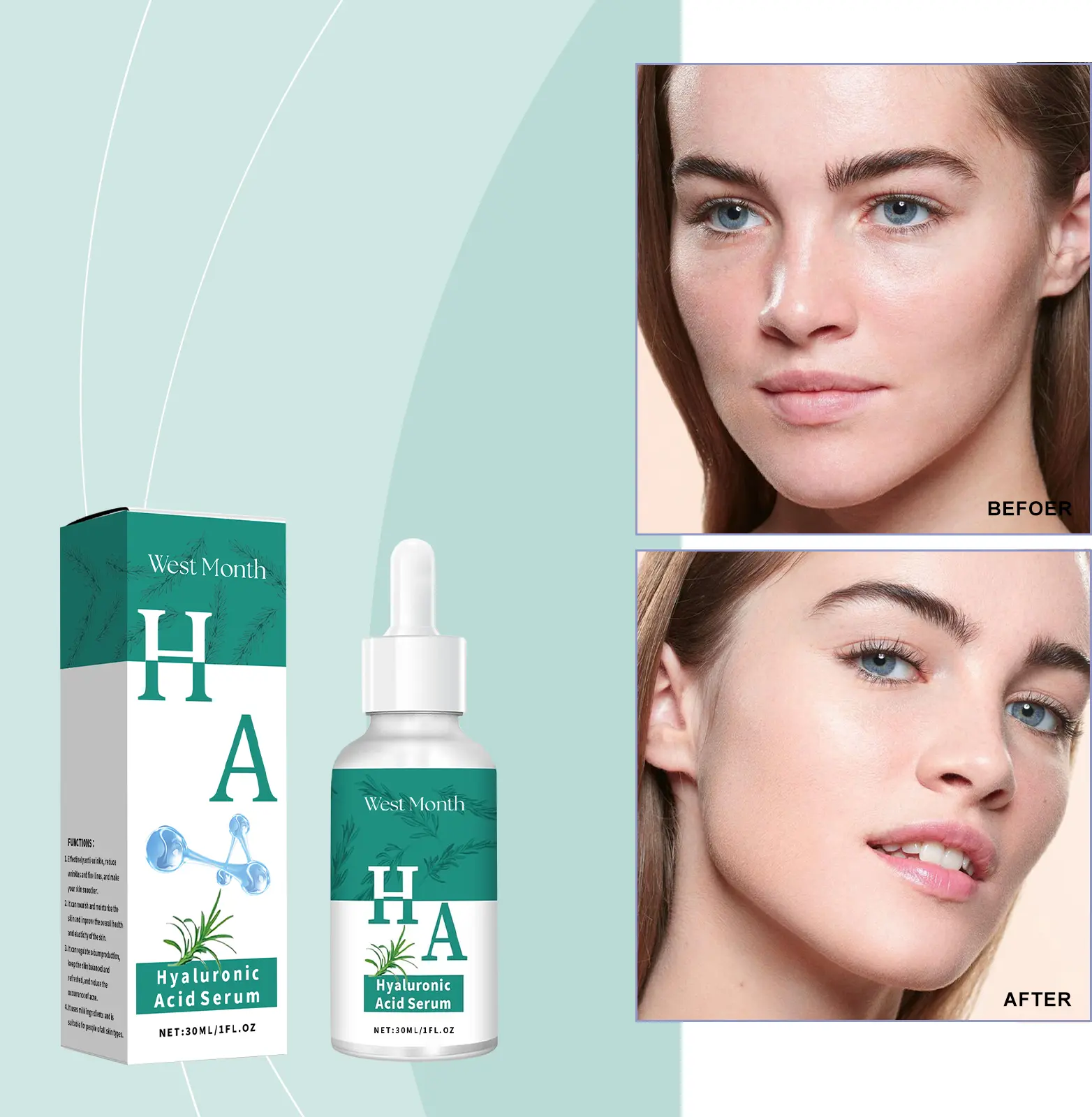 Hyaluronic Acid Essence for Smooth & Hydrated Skin - West&Month 2 hyaluronic acid essence hydrate balance oil rejuvenate West Month 533 8137