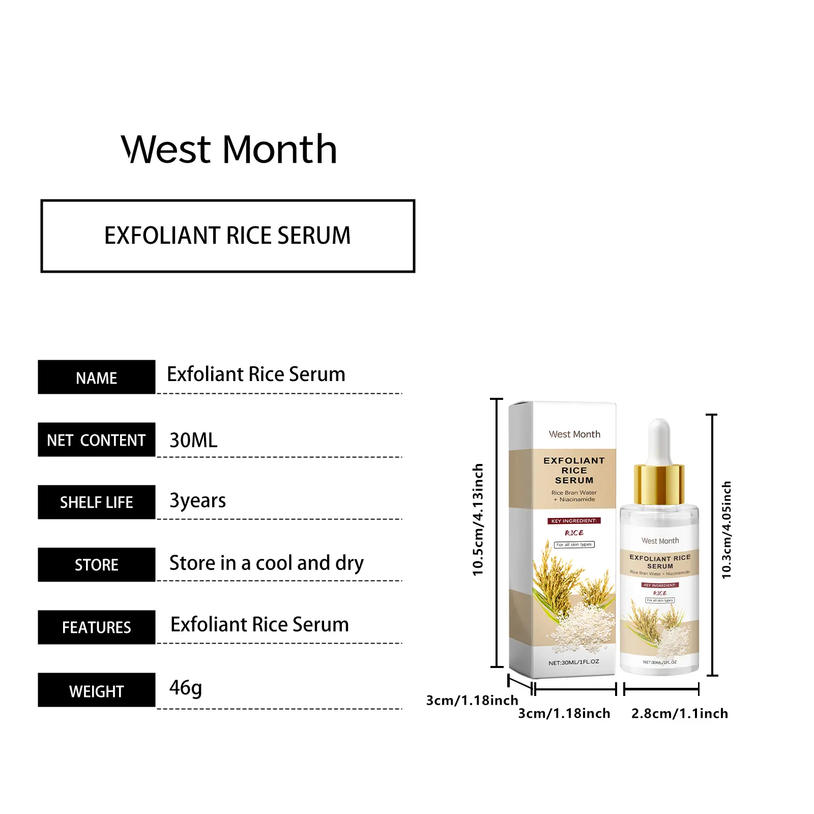 Hydrating Essence Moisturizing & Exfoliating Serum - West&Month 1 hydrating essence moisturize clean pore repair West Month 670 9553
