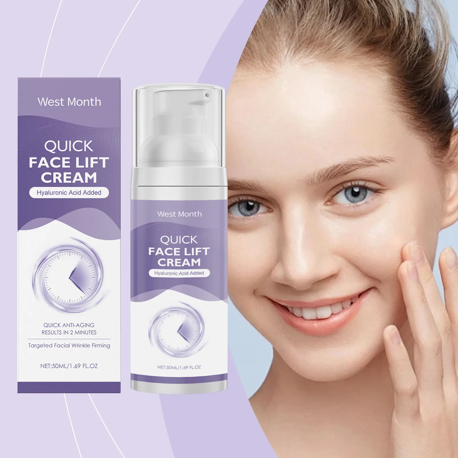 Hyaluronic Acid Hydrating Face Cream for Deep Moisture - West&Month 2 hydrating face cream hyaluronic acid massage West Month 643 9317