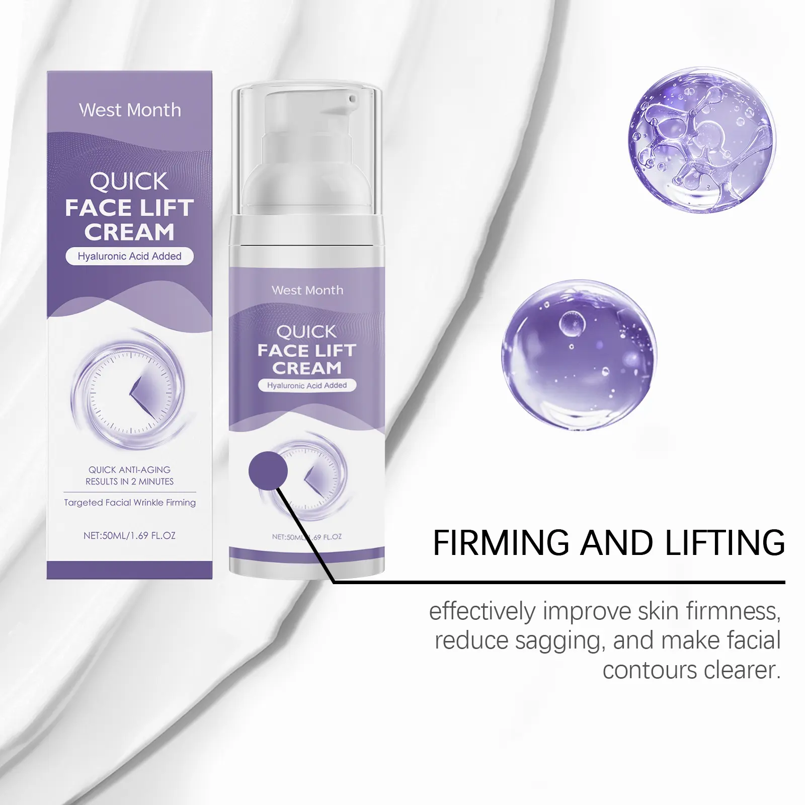 Hyaluronic Acid Hydrating Face Cream for Deep Moisture - West&Month 7 hydrating face cream hyaluronic acid massage West Month 643 9320