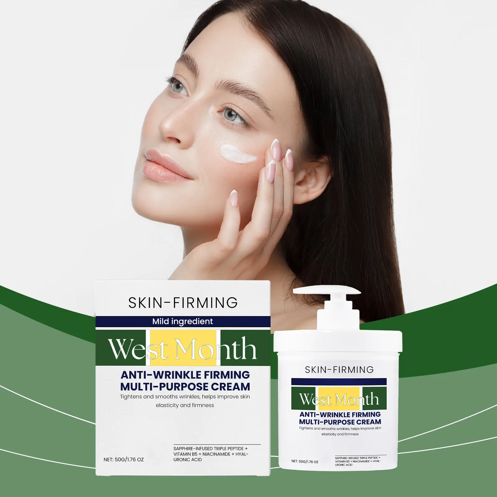 Hydrating Firming Face Cream for Wrinkles & Brightening - West&Month 2 hydrating firming face cream repair brighten West Month 200 3607
