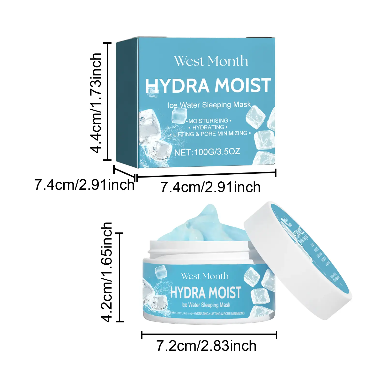 Hydrating Sleep Mask - Overnight Moisturizing Treatment - West&Month 1 hydrating sleep mask clean pores lighten lines West Month 321 5143