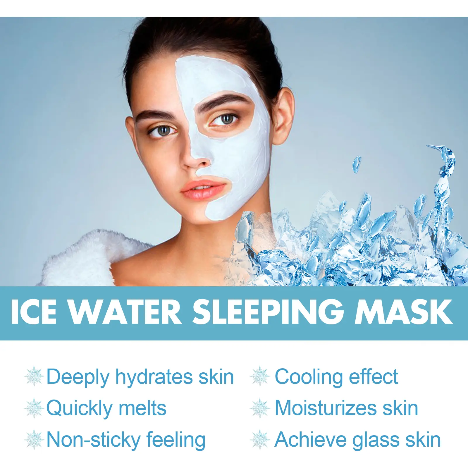 Hydrating Sleep Mask - Overnight Moisturizing Treatment - West&Month 8 hydrating sleep mask clean pores lighten lines West Month 321 5150
