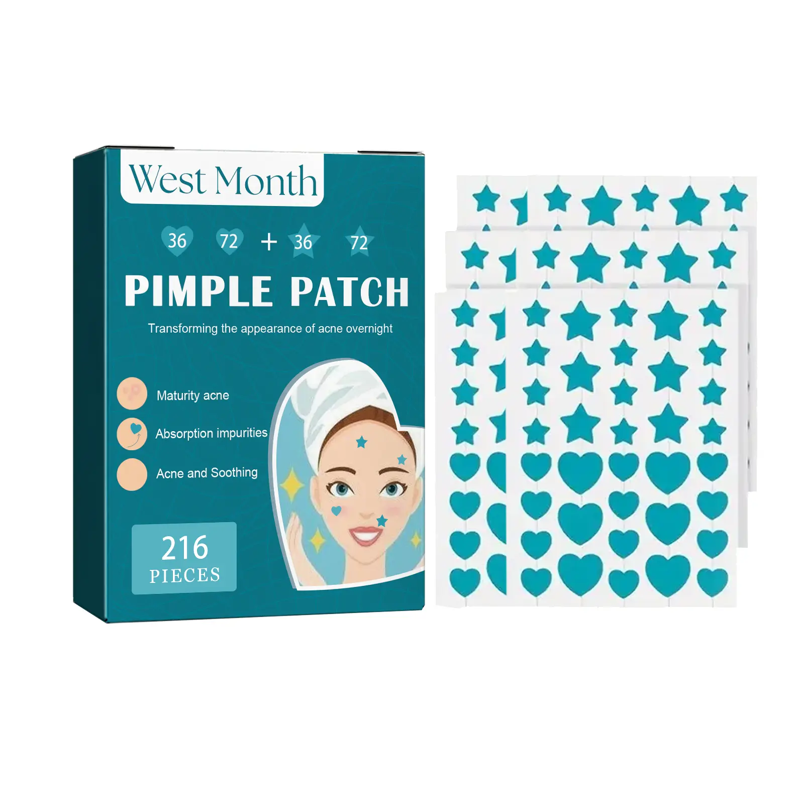 West&Month Acne Patches Review: The Invisible Pimple Savior? 1 West&Month Acne Patches box on a bathroom counter