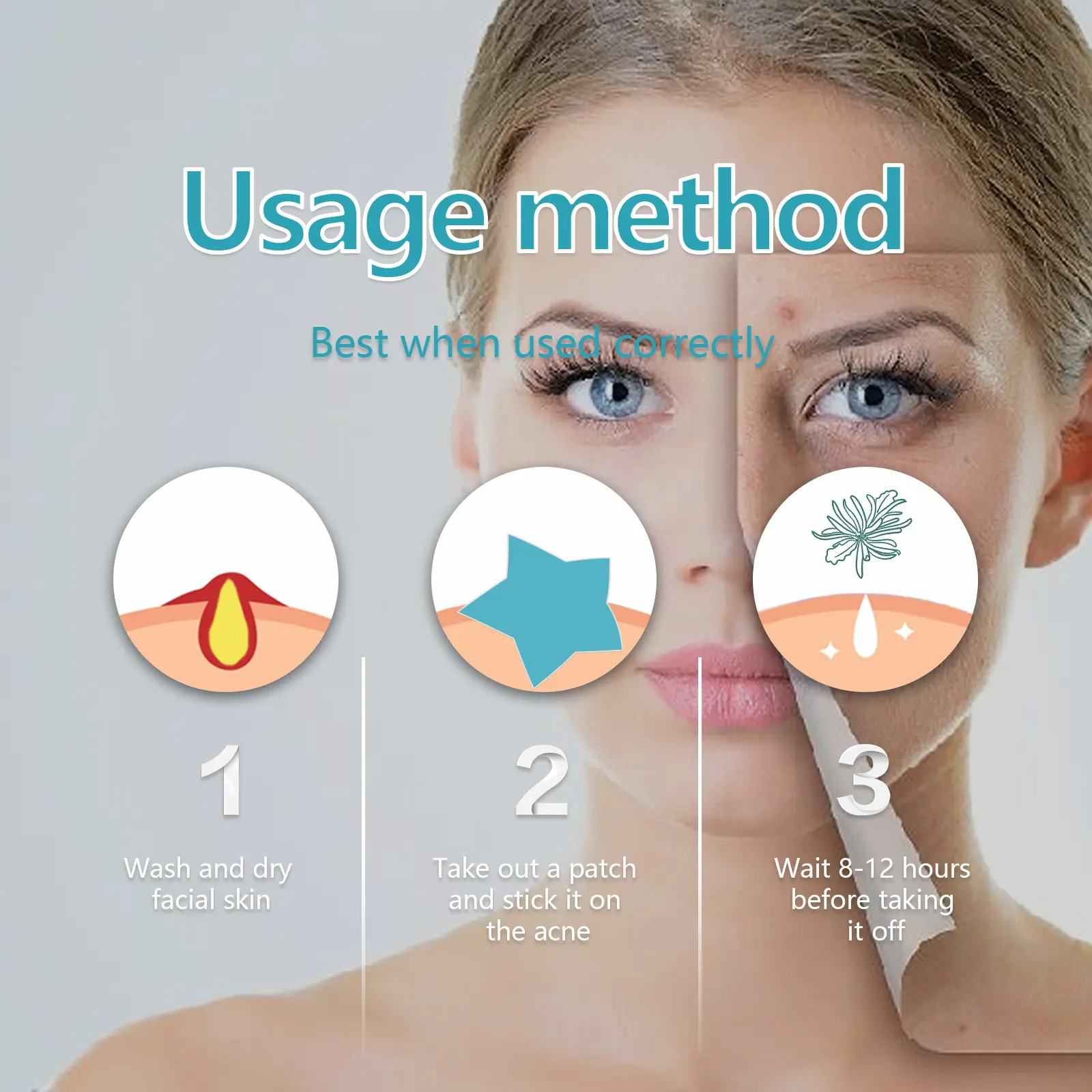 Hydrocolloid Acne Patches - Invisible Waterproof Spot Treatment - West&Month 4 hydrocolloidal acne patch repair acne West Month 020 1357
