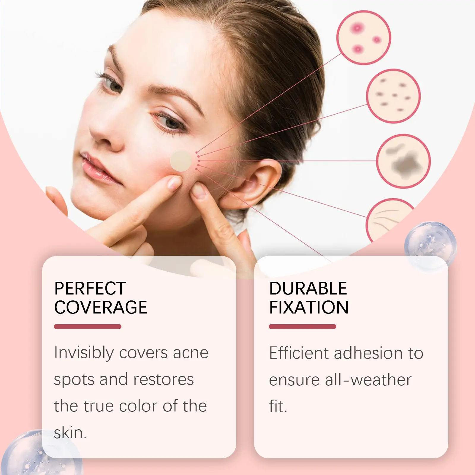 Invisible Acne Patches with Salicylic Acid & Snow Root - West&Month 6 invisible acne patch gentle clean moisturize portable West Month 481 7379