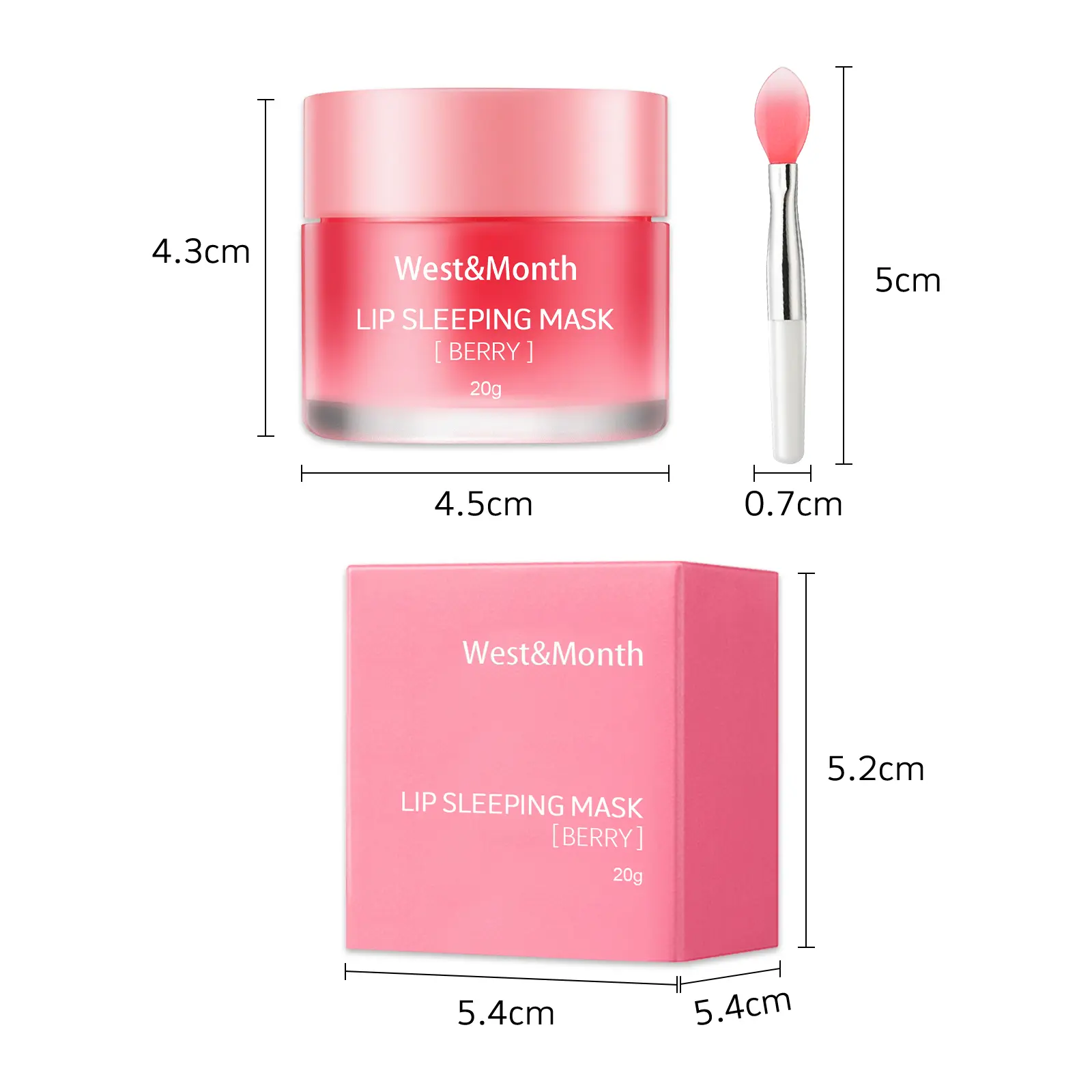 Hydrating Jelly Lip Mask for Night Repair - West&Month 1 jelly lip mask moisturize reduce lip lines West Month 004 1153