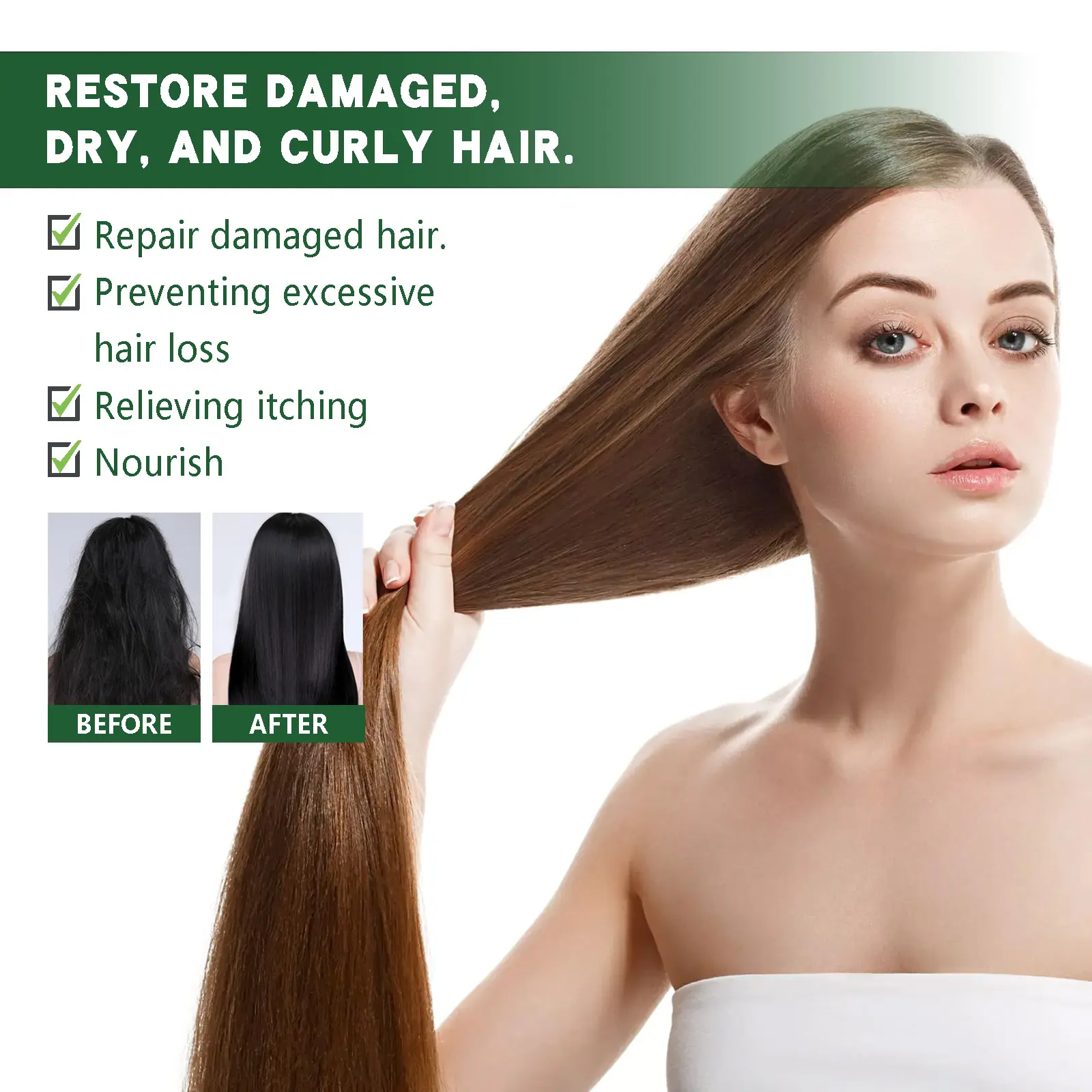 Keratin Hair Mask for Dry & Frizzy Hair Repair - West&Month 6 keratin hair mask moisturize repair split ends West Month 443 6833