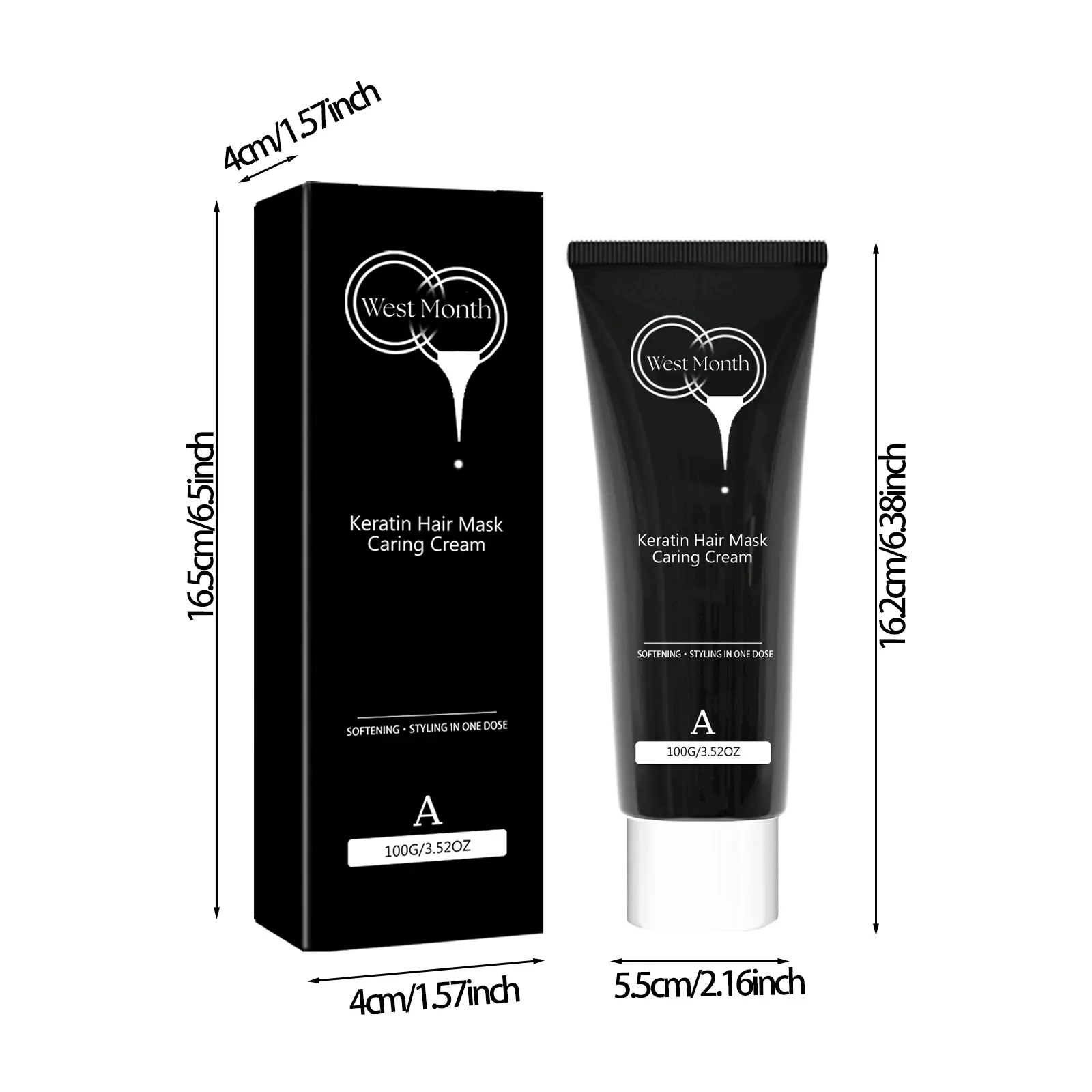 Keratin Hair Mask for Damaged Hair Repair & Hydration West&Month 1 keratin hair mask nourish repair moisturize West Month 434 6714
