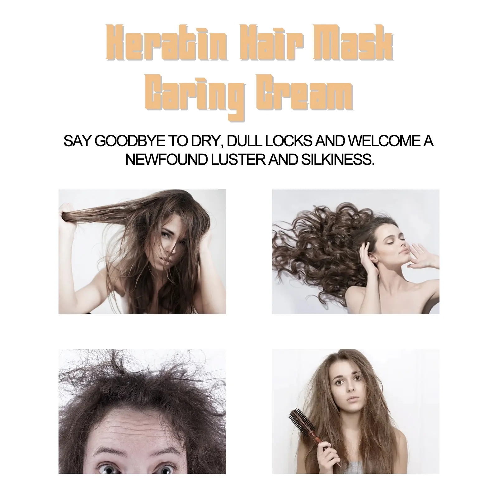 Keratin Hair Mask for Damaged Hair Repair & Hydration West&Month 6 keratin hair mask nourish repair moisturize West Month 434 6719
