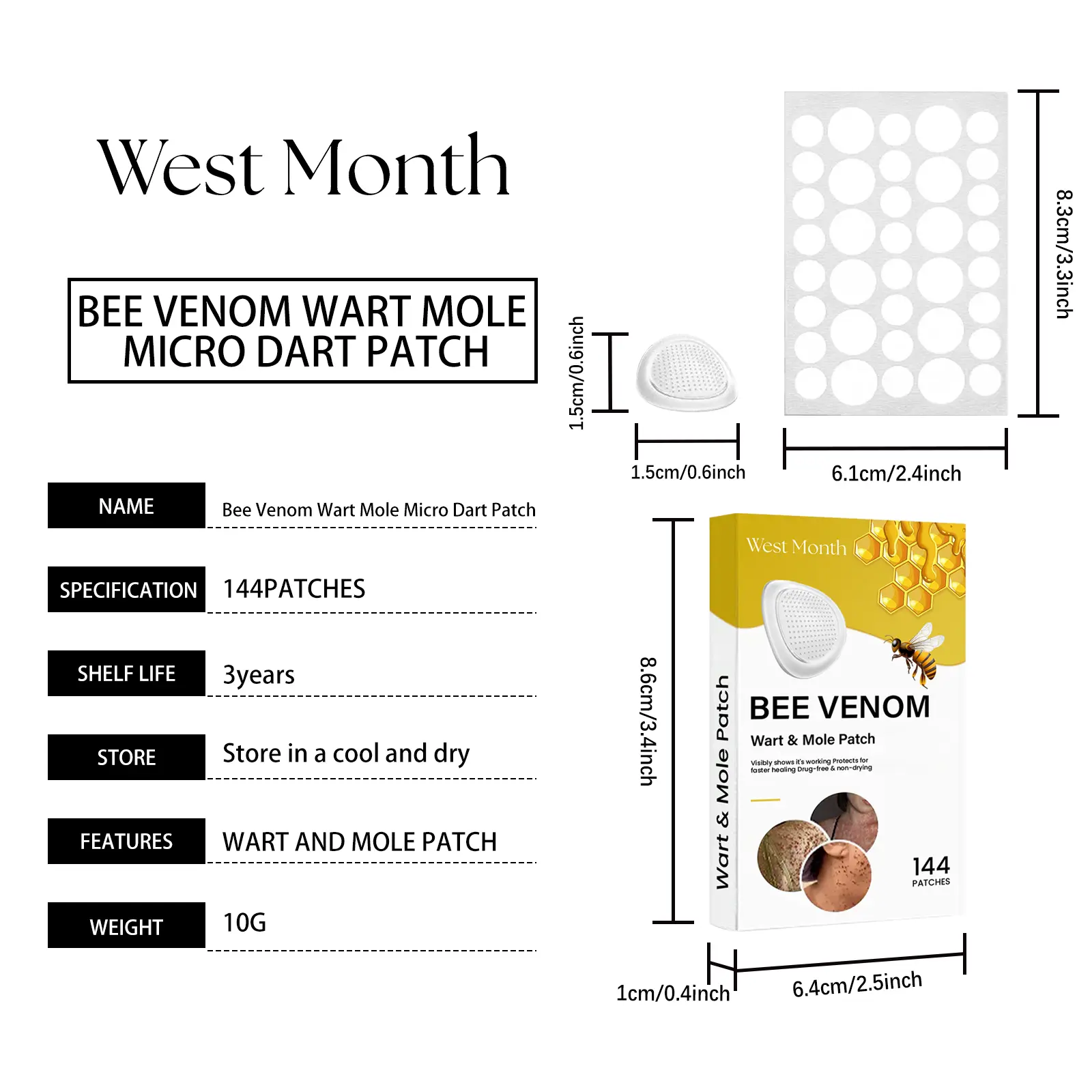 West&Month Keyo Patch for Skin Tag and Wart Removal - Portable Skincare 1 keyo patch gently clean smooth portable West Month 475 7286