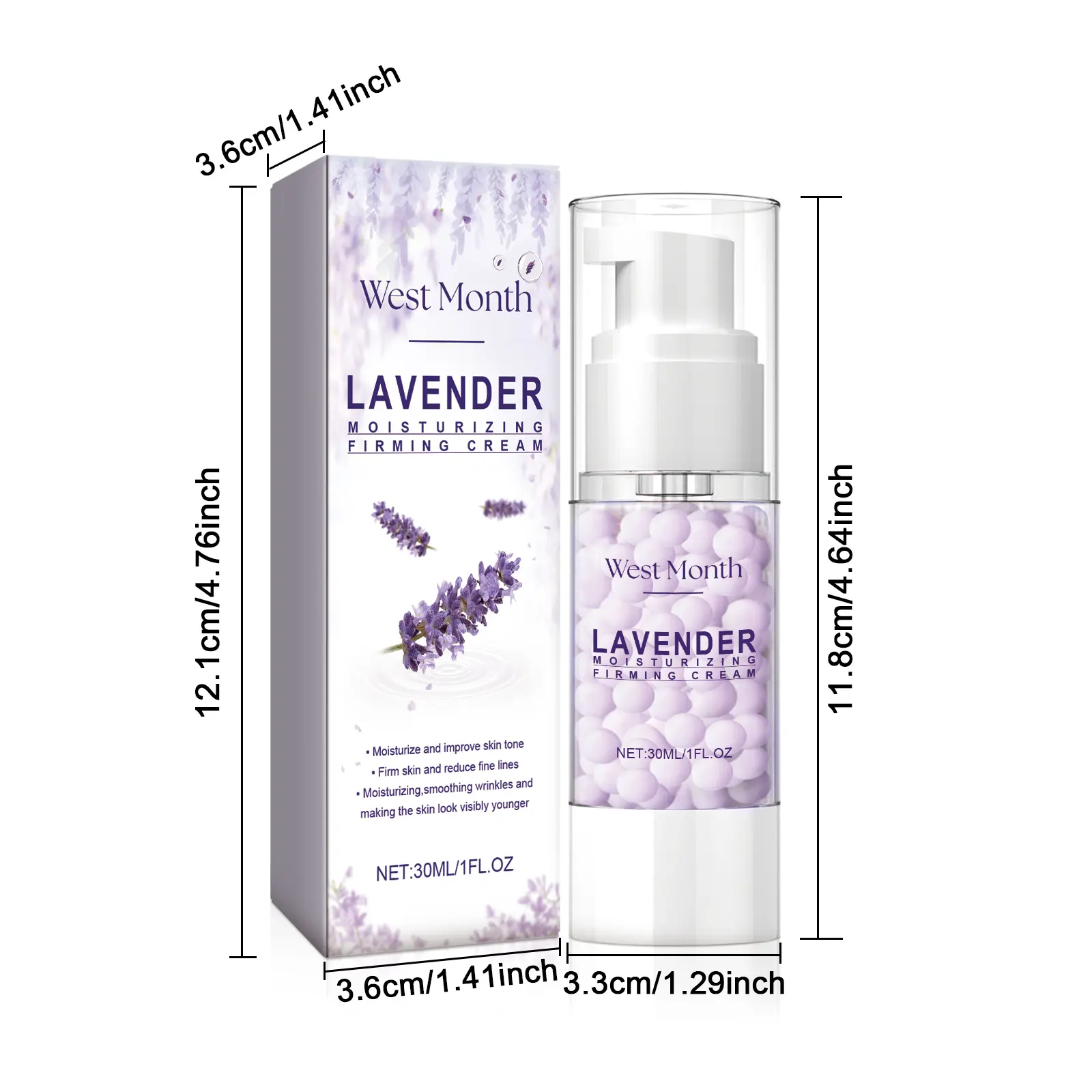 Lavender Firming Cream for Fine Lines & Hydration - West&Month 1 lavender cream moisturize firm reduce lines West Month 282 4655