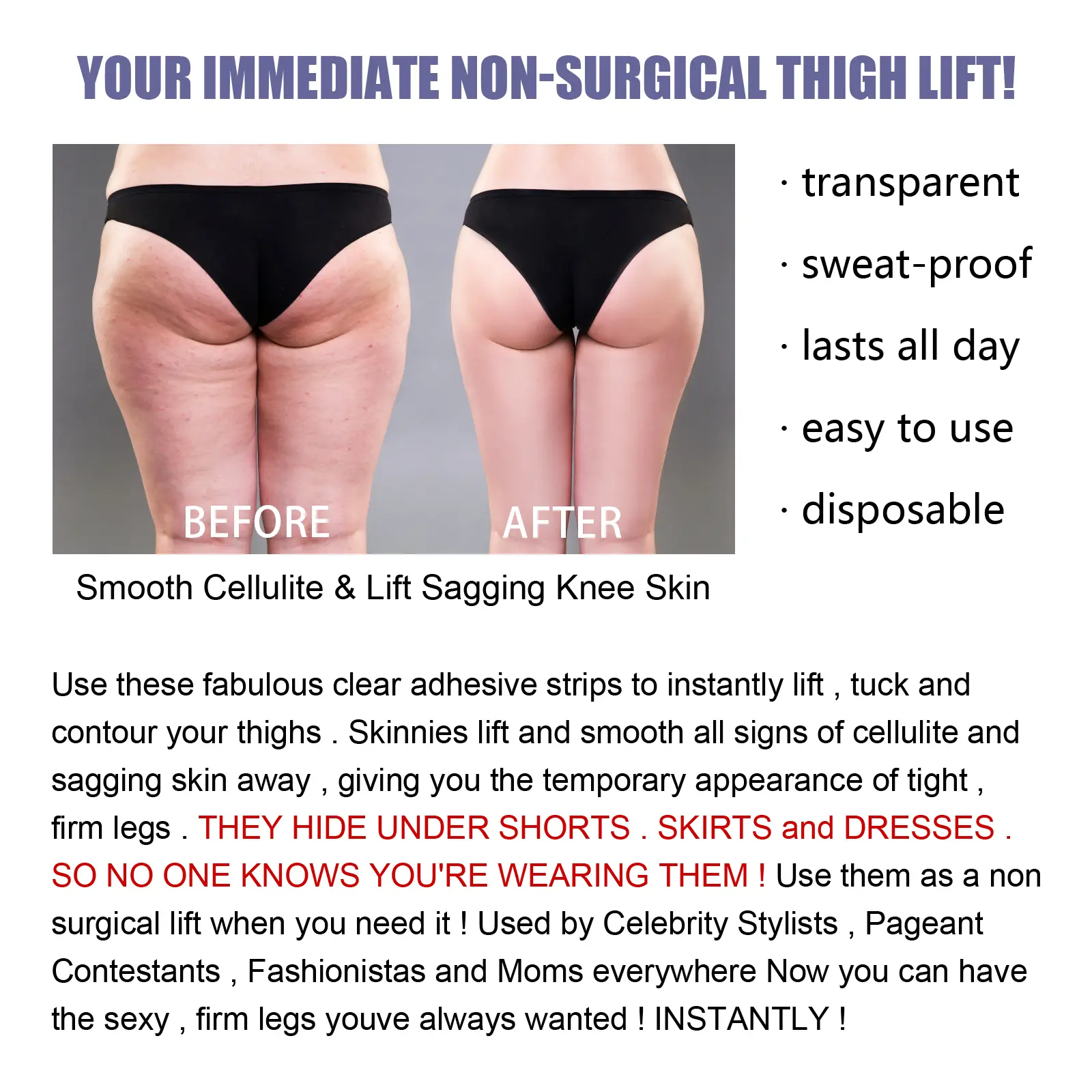 Leg Lift Patch for Thigh Smoothing and Firming - West&Month 5 leg lift patch moisturizing natural skin West Month 049 1719