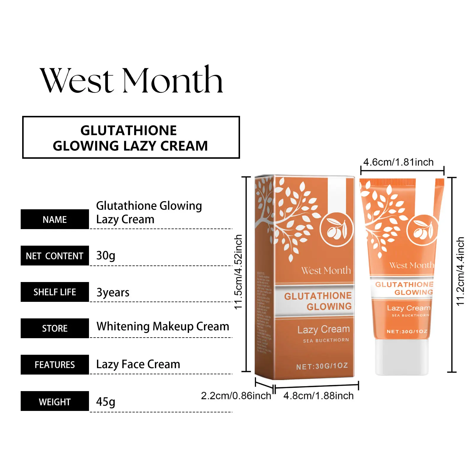 Natural Moisturizing Concealer Face Cream for Radiant Skin - West&Month 1 light natural concealer moisturize refresh lazy West Month 450 6928