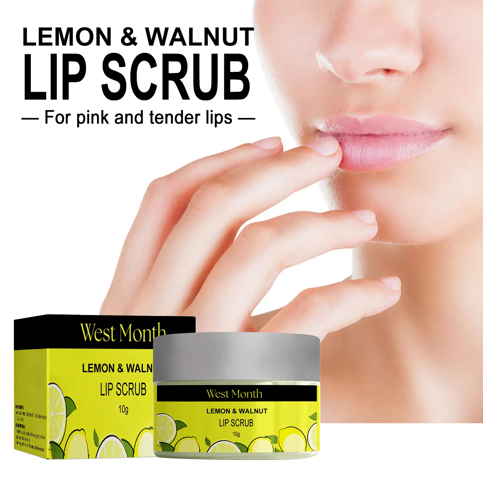 Lip Scrub to Exfoliate Dead Skin & Hydrate Lips - West&Month 2 lip scrub fade lines repair dead skin West Month 338 5386