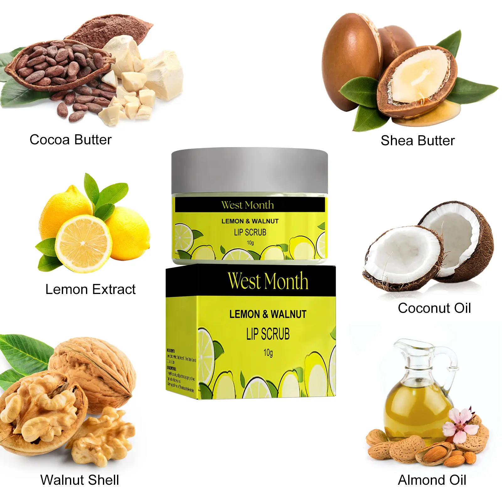 Lip Scrub to Exfoliate Dead Skin & Hydrate Lips - West&Month 5 lip scrub fade lines repair dead skin West Month 338 5389