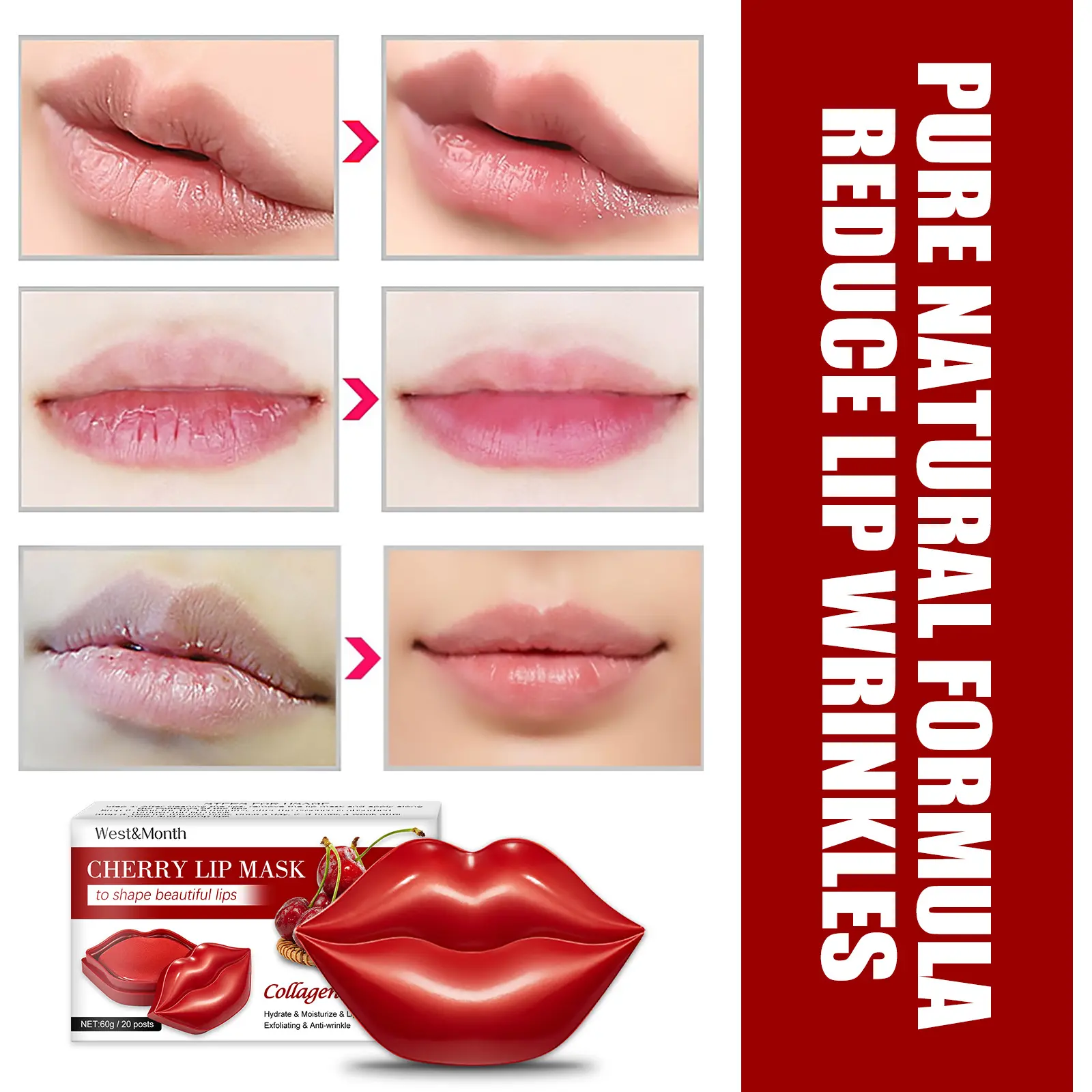 Hydrating Lip Sleeping Mask for Soft Lips & Contour Care - West&Month 7 lip sleeping mask moist hydrate fade lines West Month 405 6318