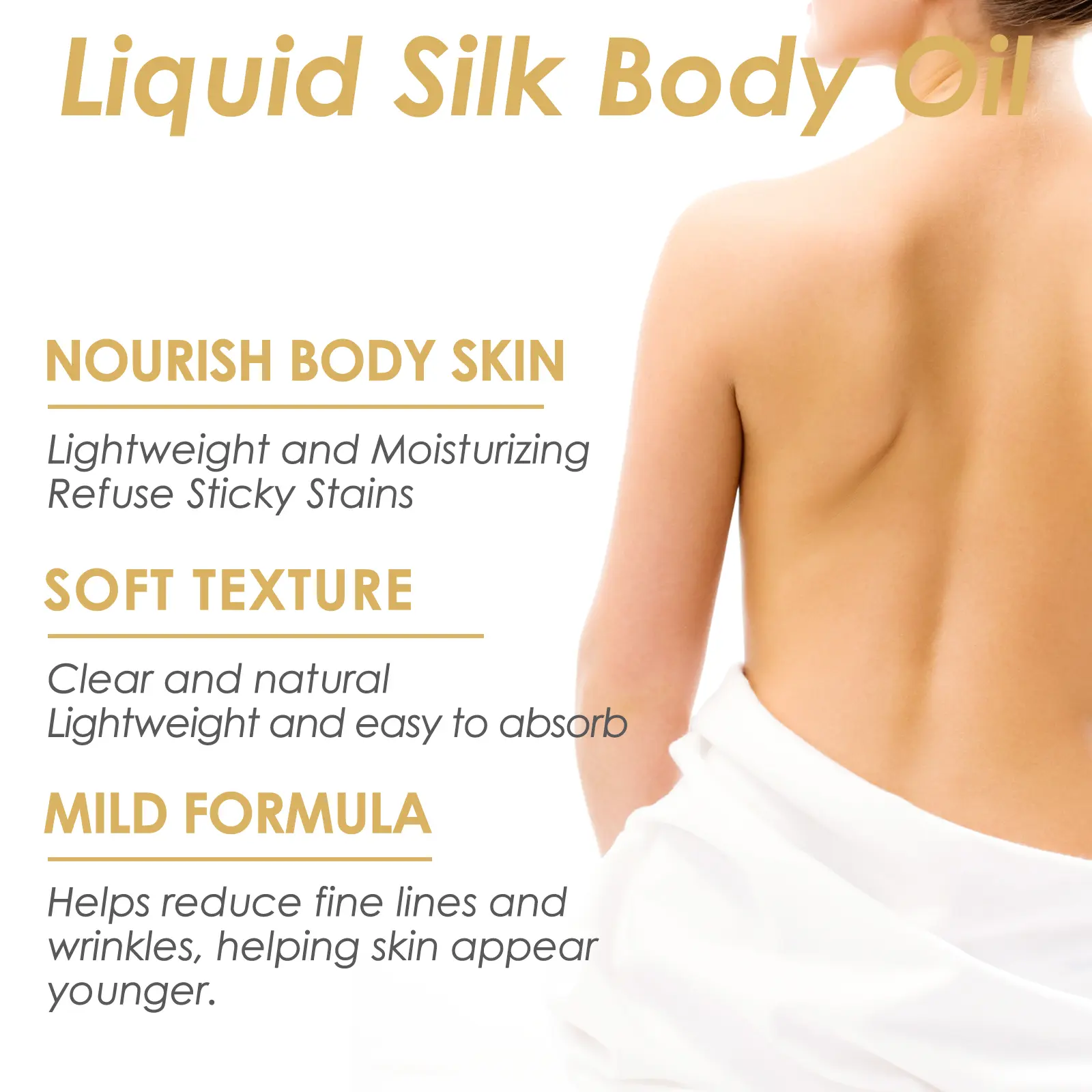 Body Oil for Dry Skin & Firming Moisturizer - West&Month 5 liquid body oil moisturize firm relieve dry peeling West Month 431 6676
