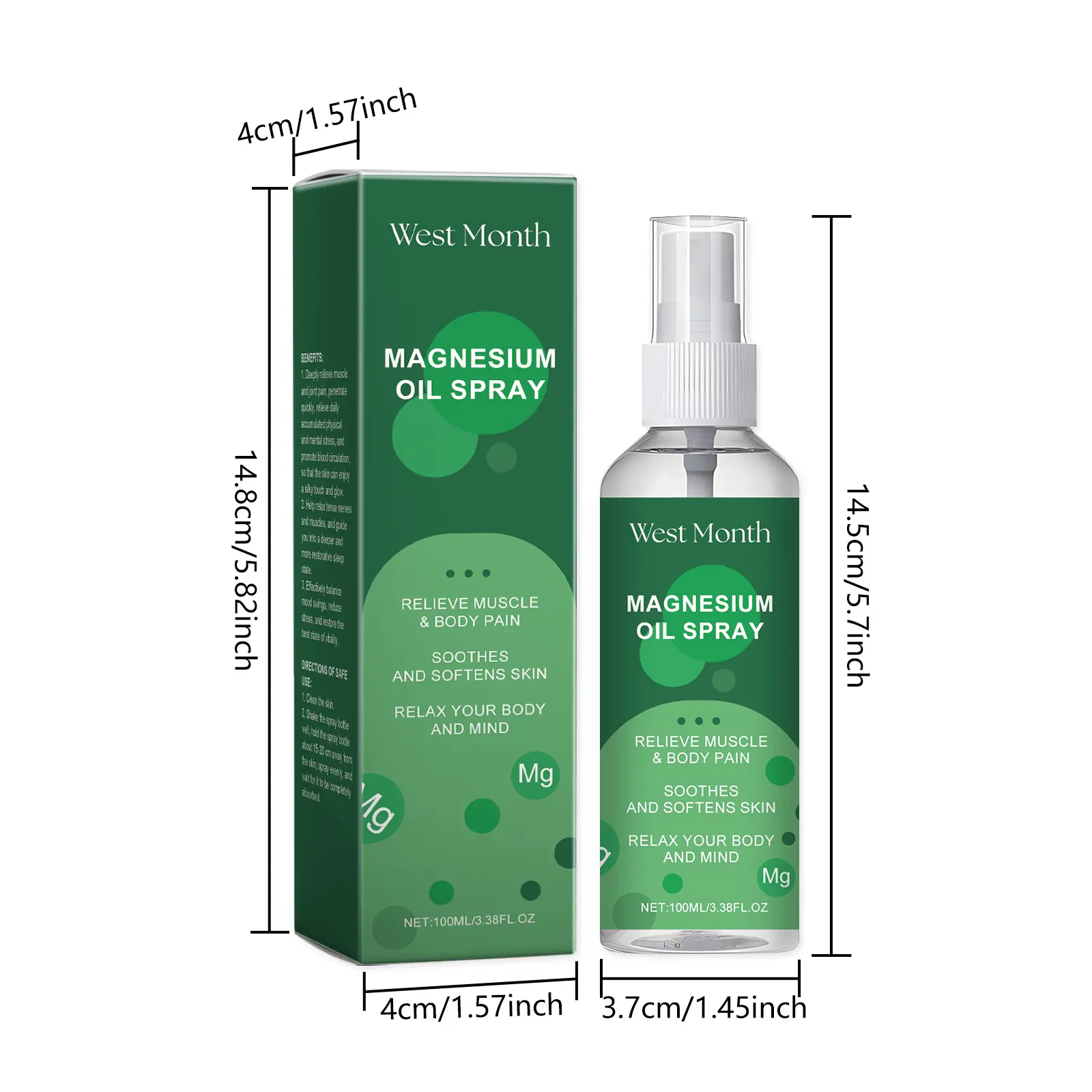 Magnesium Oil Spray for Joint and Muscle Support - West Month 1 magnesium oil spray massage joint care West Month 449 6914
