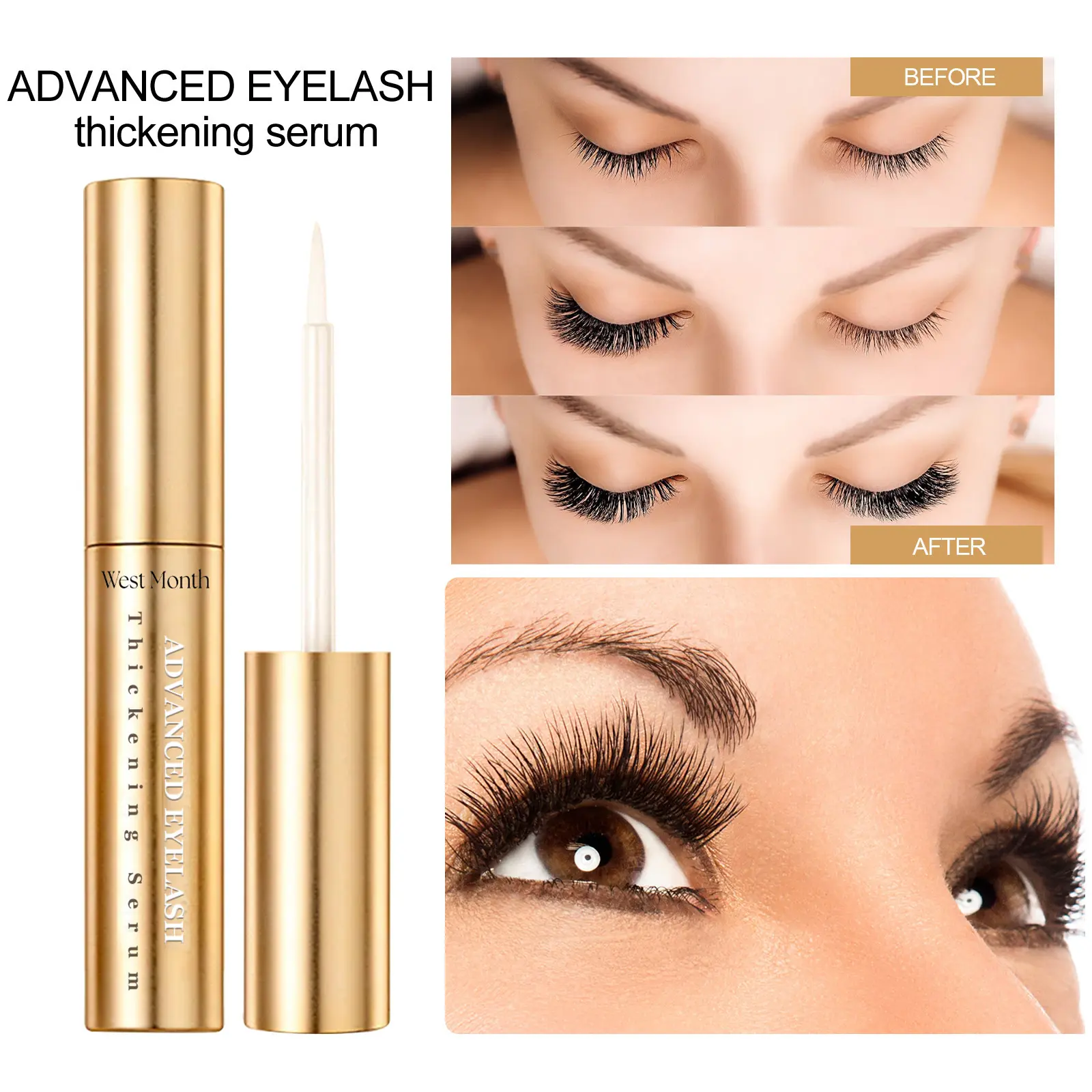 Volumizing Lengthening Mascara Waterproof & Long-Lasting by West&Month 8 mascara thick moisturize long black voluminous West Month 138 2843