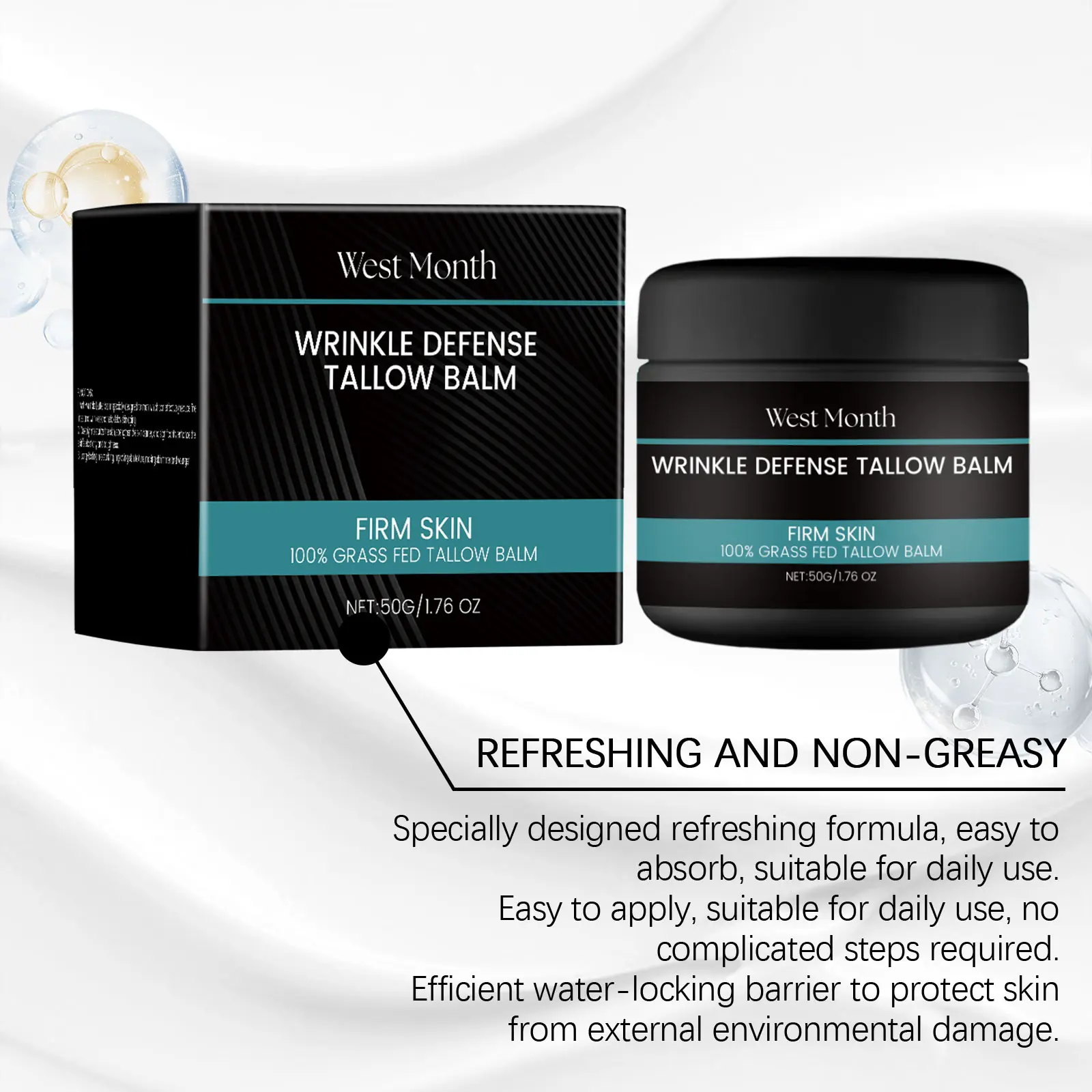 Men's Facial Butter Moisturizing Cream with Collagen & Niacinamide - West&Month 7 men's facial butter moisturize nourish West Month 246 4217