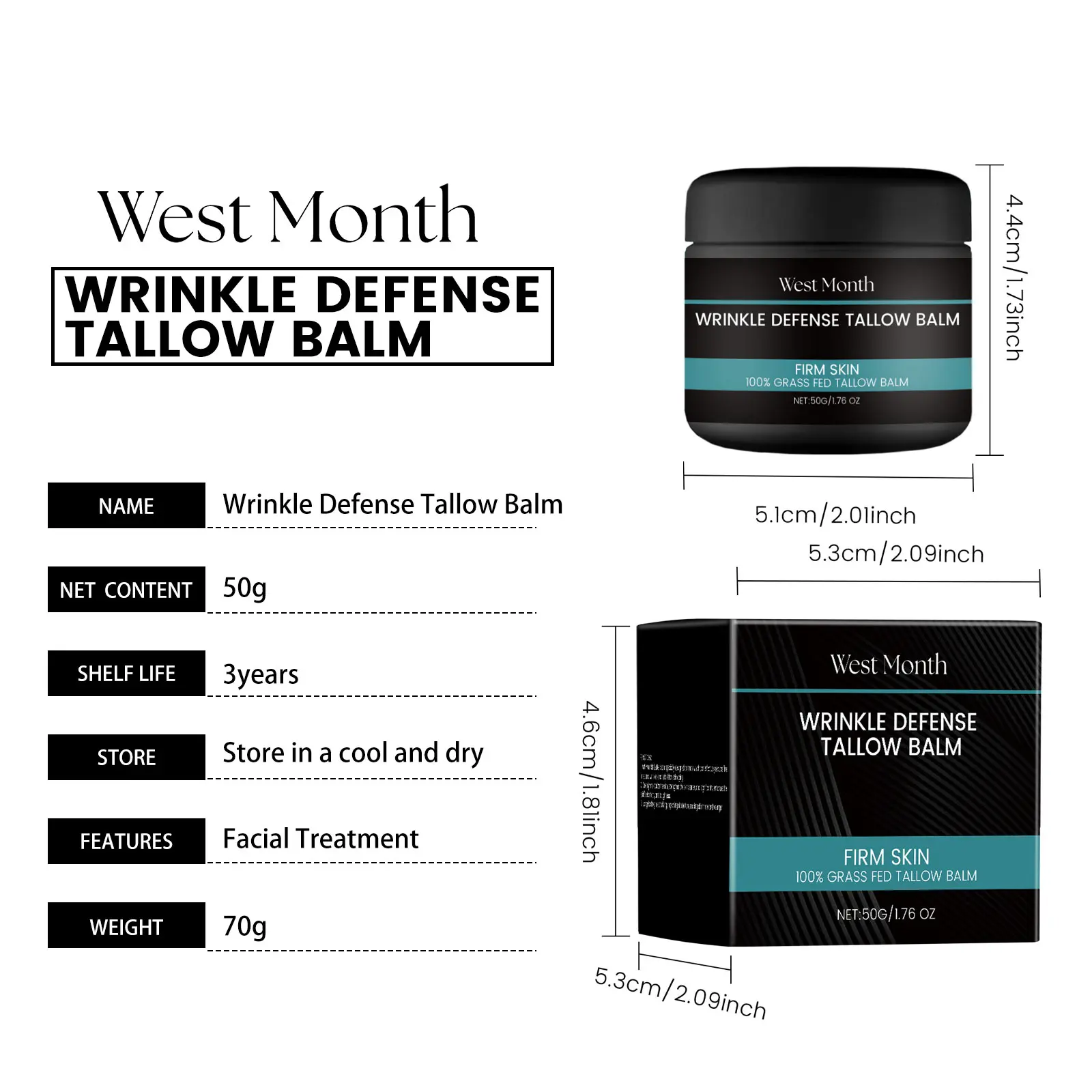 Men's Facial Butter Moisturizing Cream with Collagen & Niacinamide - West&Month 1 men's facial butter moisturize nourish West Month 246 4220