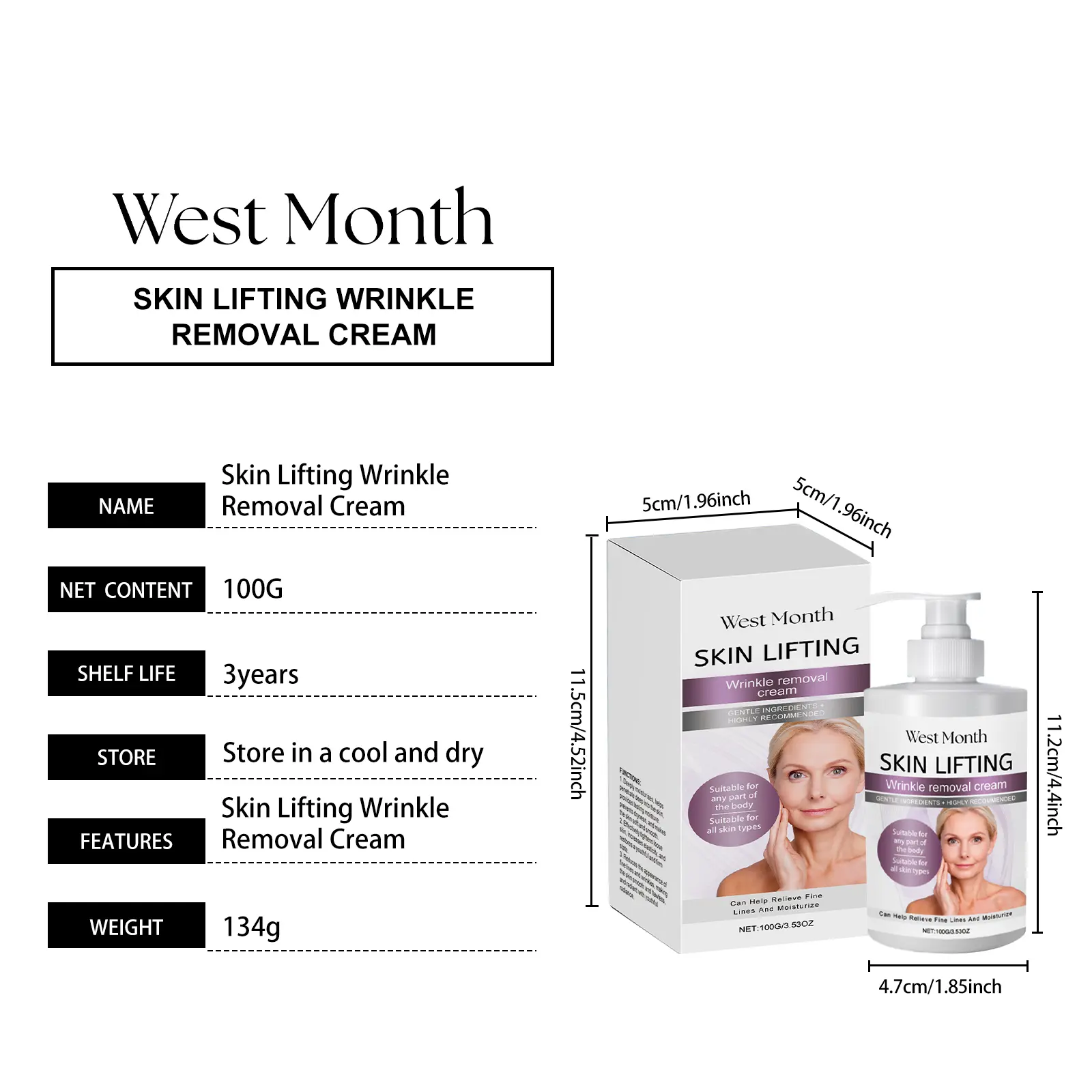 Moisturizing Body Cream for Firming & Smoothing with Vitamin E - West&Month 1 moisturizing body cream gently firm lift smooth West Month 524 8001