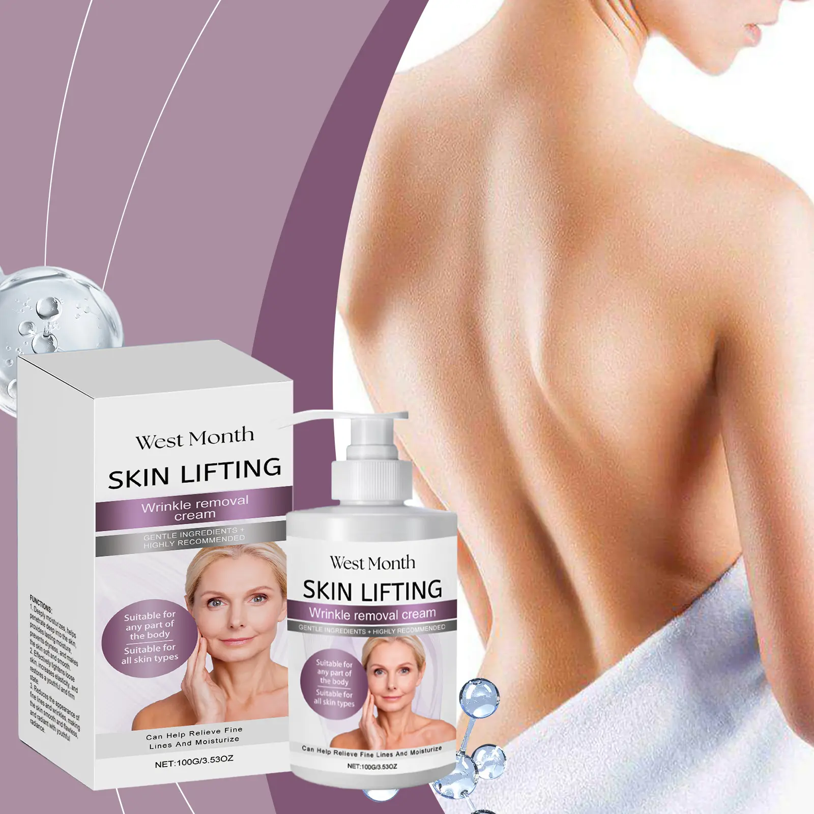 Moisturizing Body Cream for Firming & Smoothing with Vitamin E - West&Month 2 moisturizing body cream gently firm lift smooth West Month 524 8002