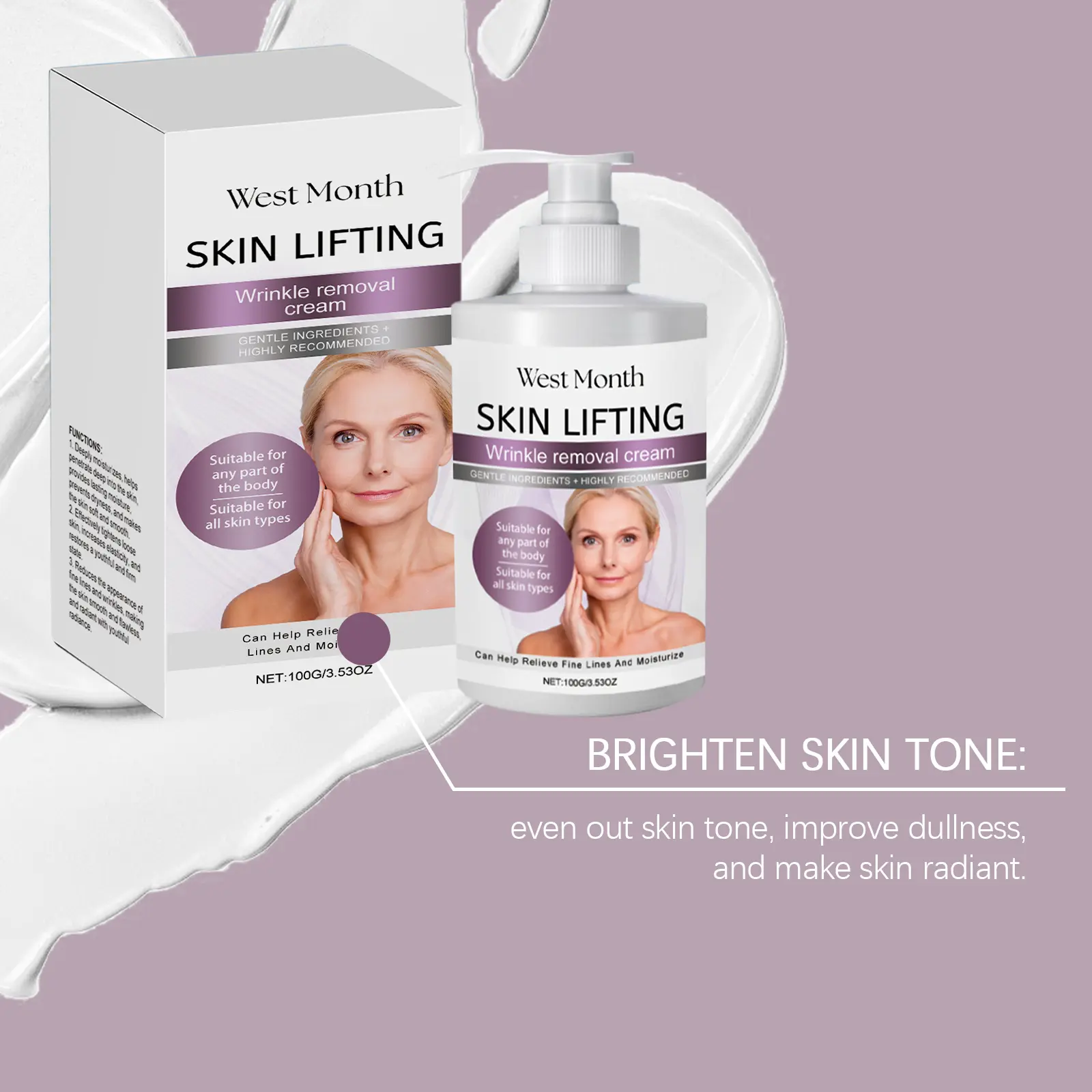 Moisturizing Body Cream for Firming & Smoothing with Vitamin E - West&Month 8 moisturizing body cream gently firm lift smooth West Month 524 8008