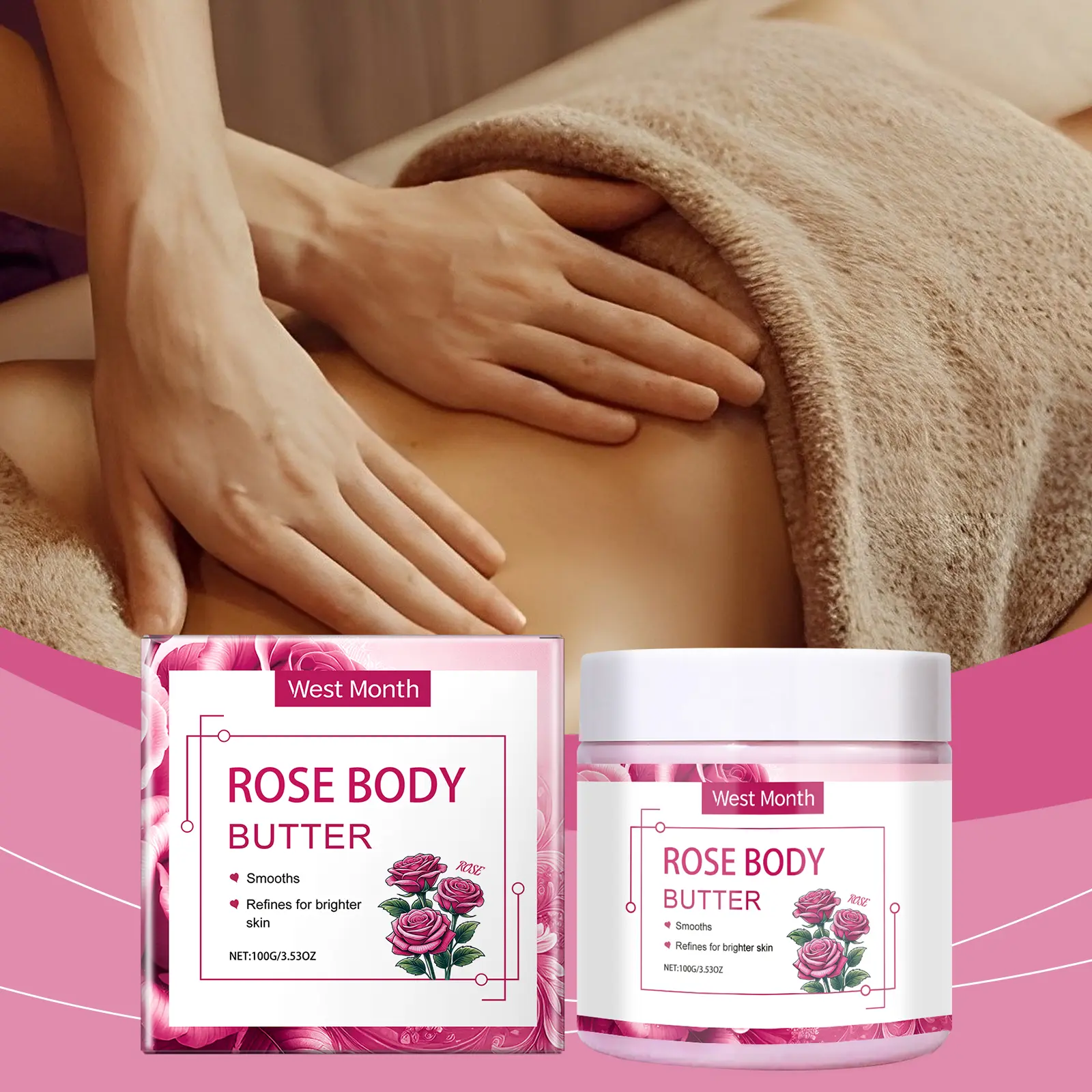 Moisturizing Body Cream for Rough Skin with Shea Butter - West&Month 2 moisturizing body cream restore rough dull skin West Month 080 2094