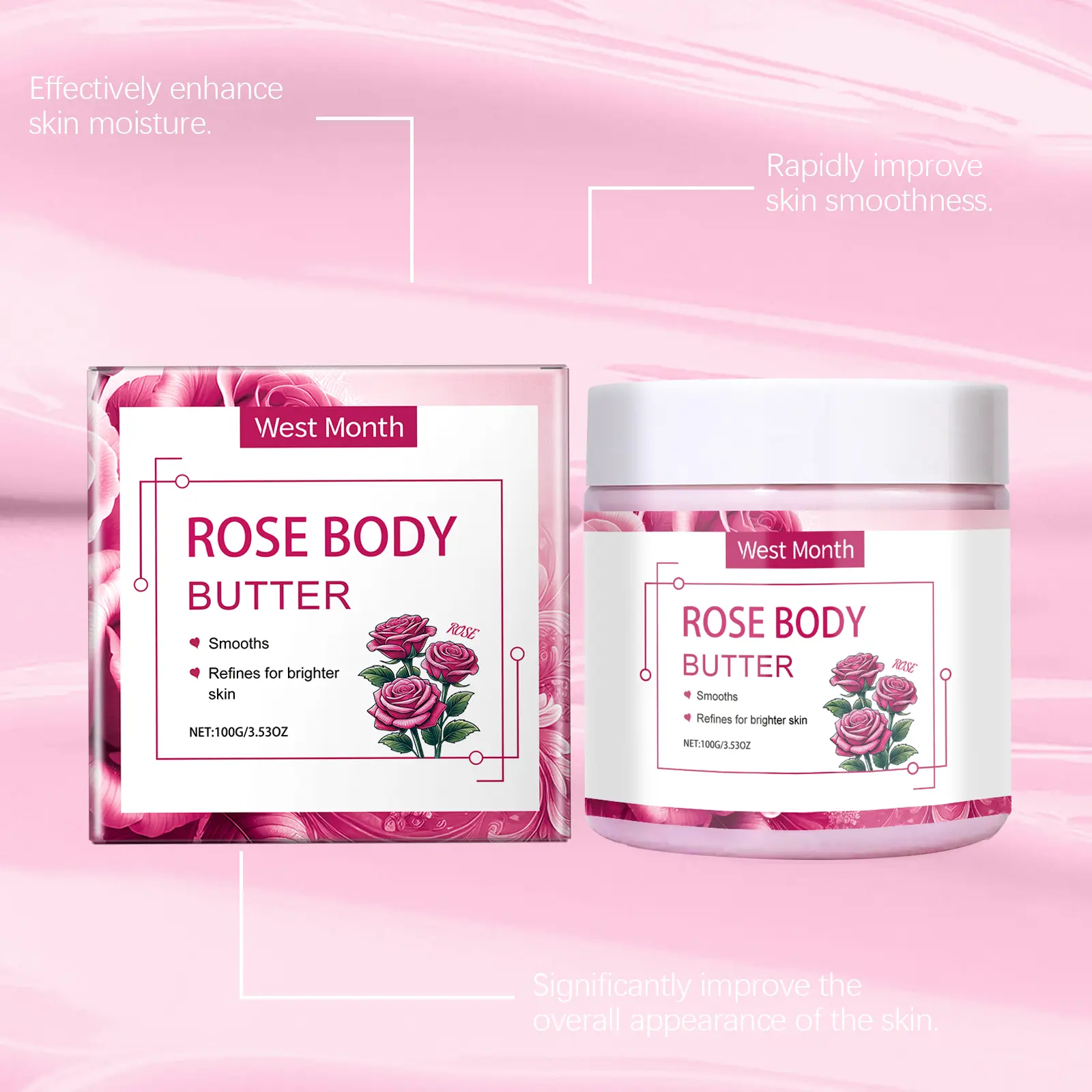 Moisturizing Body Cream for Rough Skin with Shea Butter - West&Month 7 moisturizing body cream restore rough dull skin West Month 080 2095
