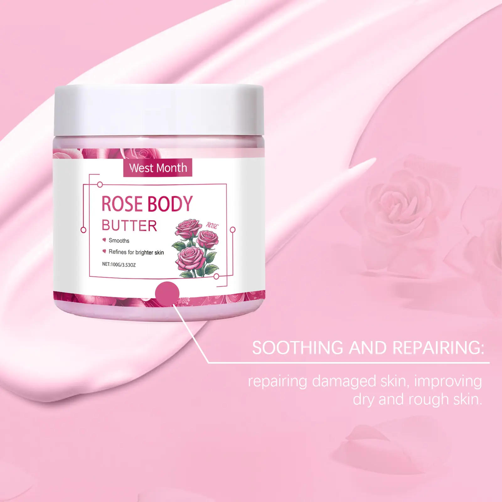 Moisturizing Body Cream for Rough Skin with Shea Butter - West&Month 8 moisturizing body cream restore rough dull skin West Month 080 2096
