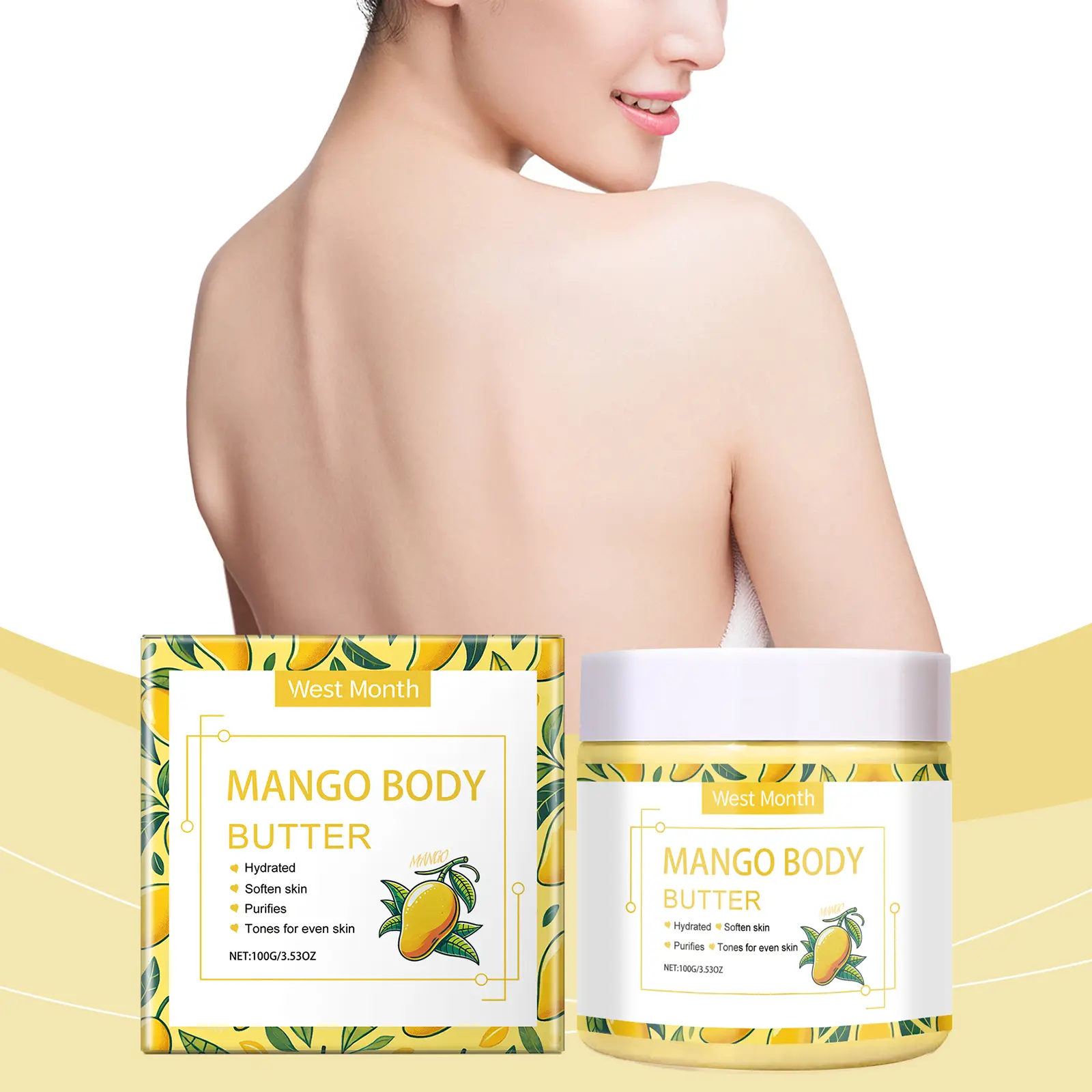 Moisturizing Body Cream for Rough Dull Skin with Shea Butter - West&Month 2 moisturizing body cream restore rough dull skin West Month 145 2915