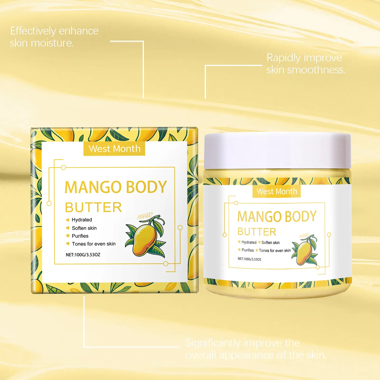 Moisturizing Body Cream for Rough Dull Skin with Shea Butter - West&Month 7 moisturizing body cream restore rough dull skin West Month 145 2921