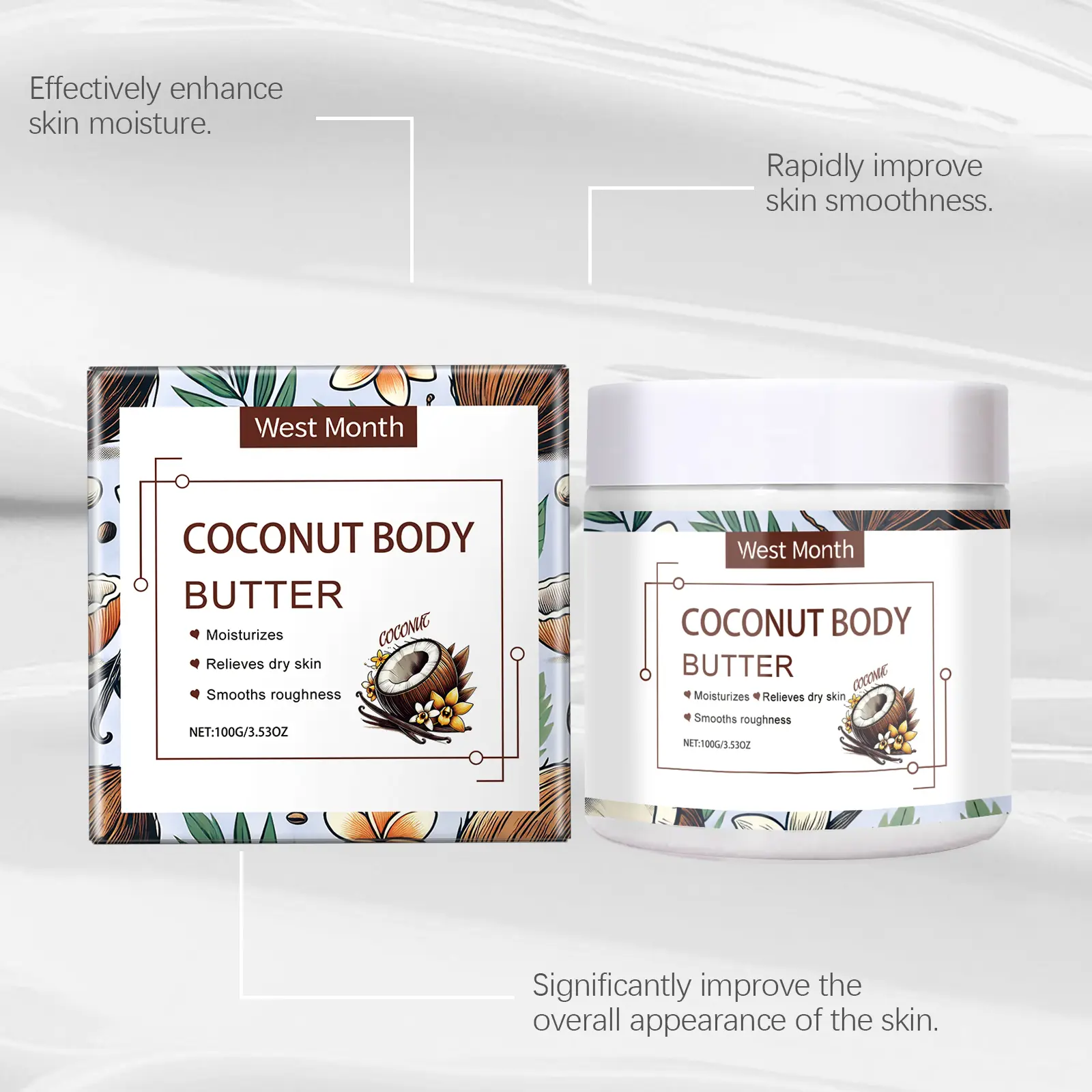 Moisturizing Body Cream for Rough & Dull Skin - West&Month 7 moisturizing body cream restore rough dull skin West Month 265 4434