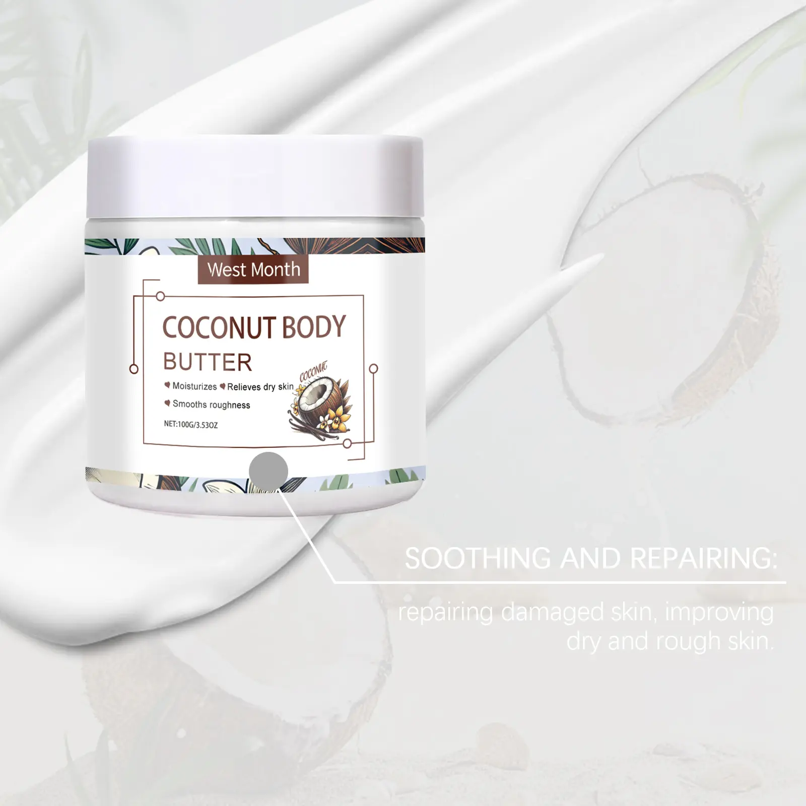 Moisturizing Body Cream for Rough & Dull Skin - West&Month 8 moisturizing body cream restore rough dull skin West Month 265 4435