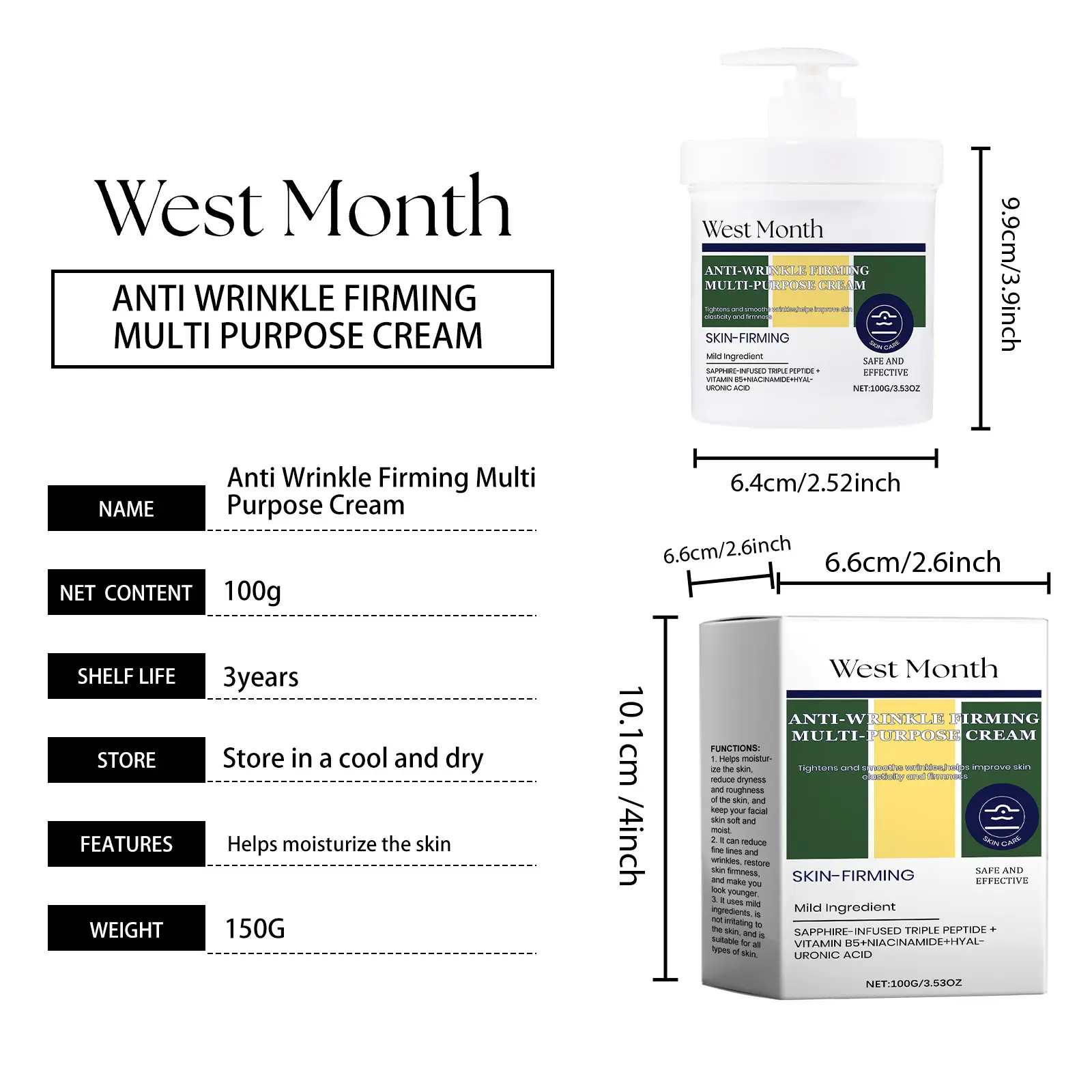 Moisturizing Facial Cream Hydrating & Nourishing Care West&Month 1 moisturizing care cream hydrate nourish gentle West Month 485 7432