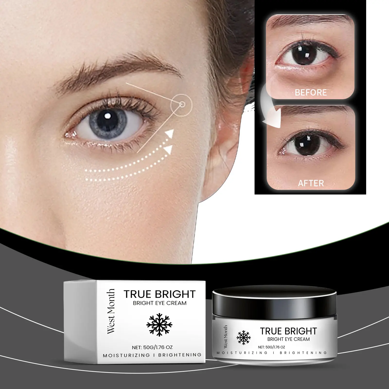 Moisturizing Eye Cream with Vitamin C for Brightening - West&Month 2 moisturizing eye cream gentle delicate daily West Month 467 7171