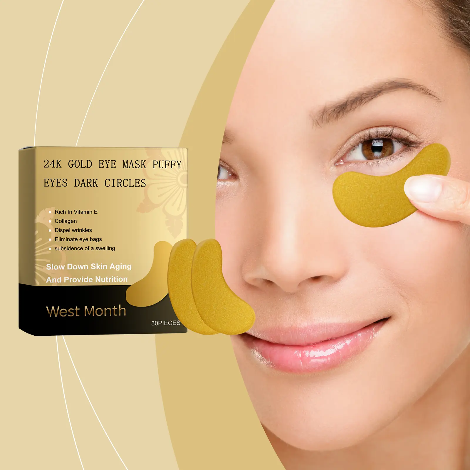 Moisturizing Firming Eye Mask with Hyaluronic Acid - West&Month 2 moisturizing eye mask nourish improve rejuvenate West Month 644 9330
