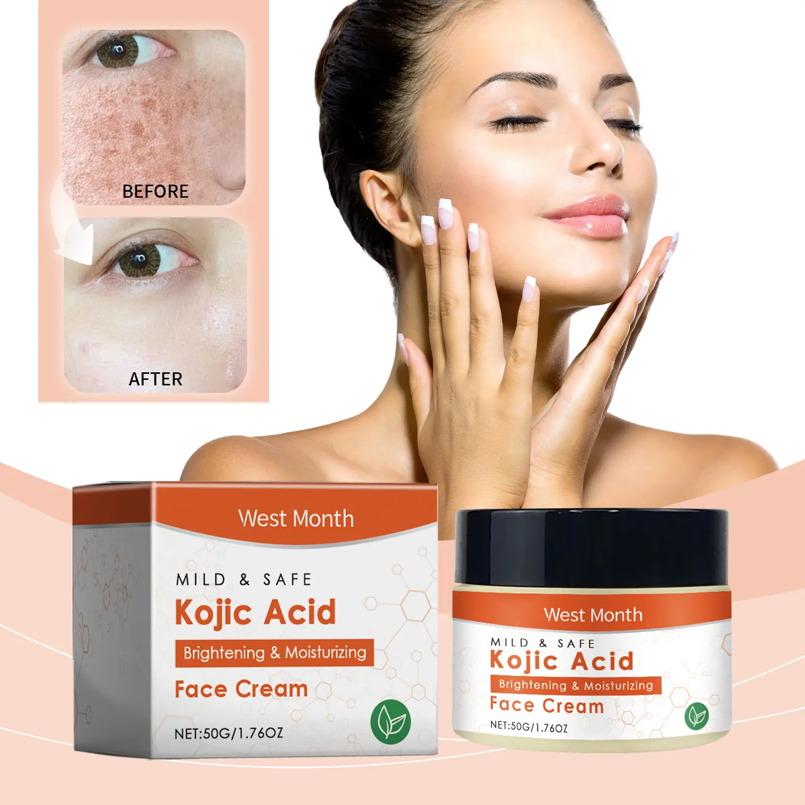 Moisturizing Face Cream for Bright & Hydrated Skin - West&Month 2 moisturizing face cream gentle bright moist West Month 067 1933
