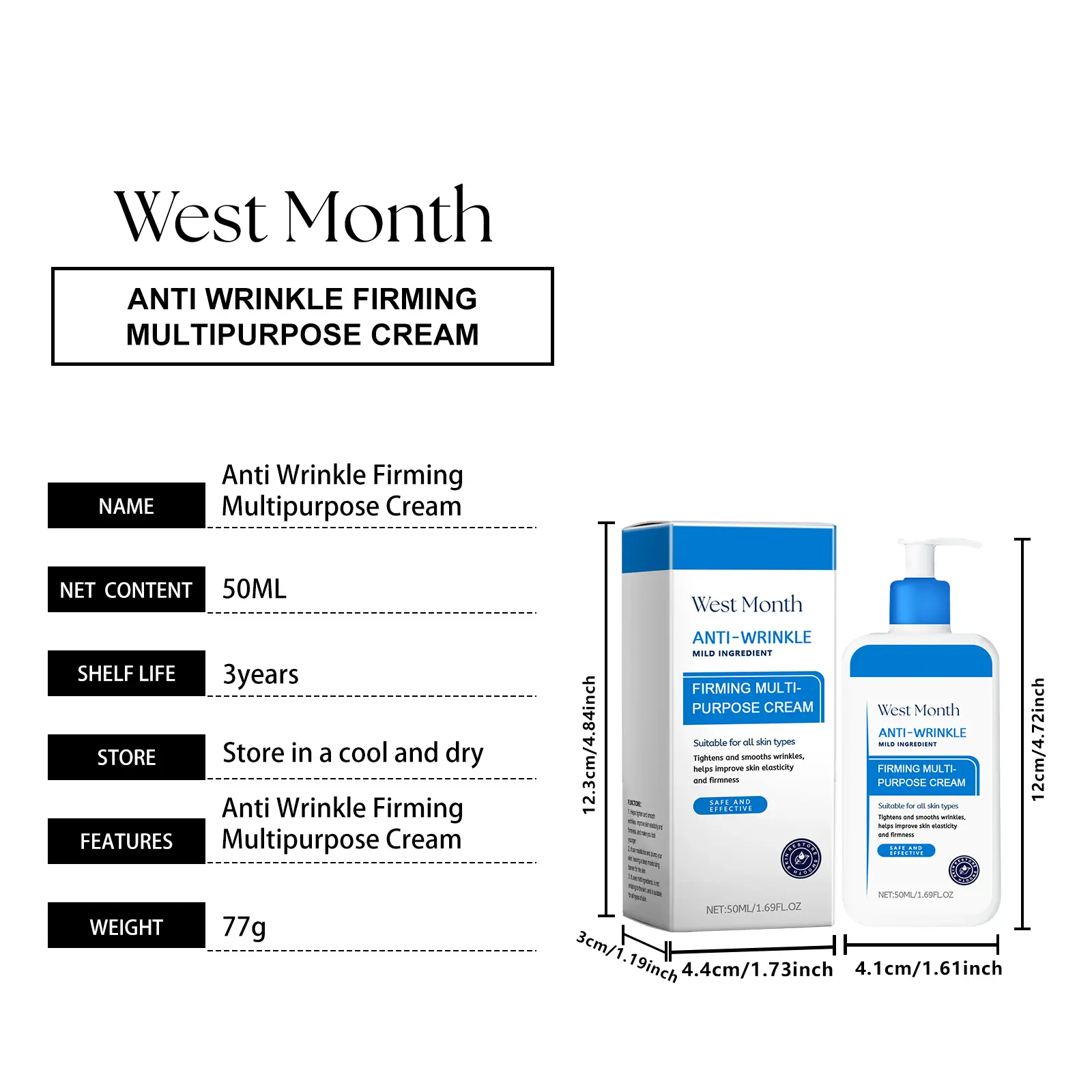 Hydrating Firming Moisturizer for Soft Glossy Skin - West&Month 1 moisturizing firming moisturizer gentle hydrate soft glossy West Month 496 7594